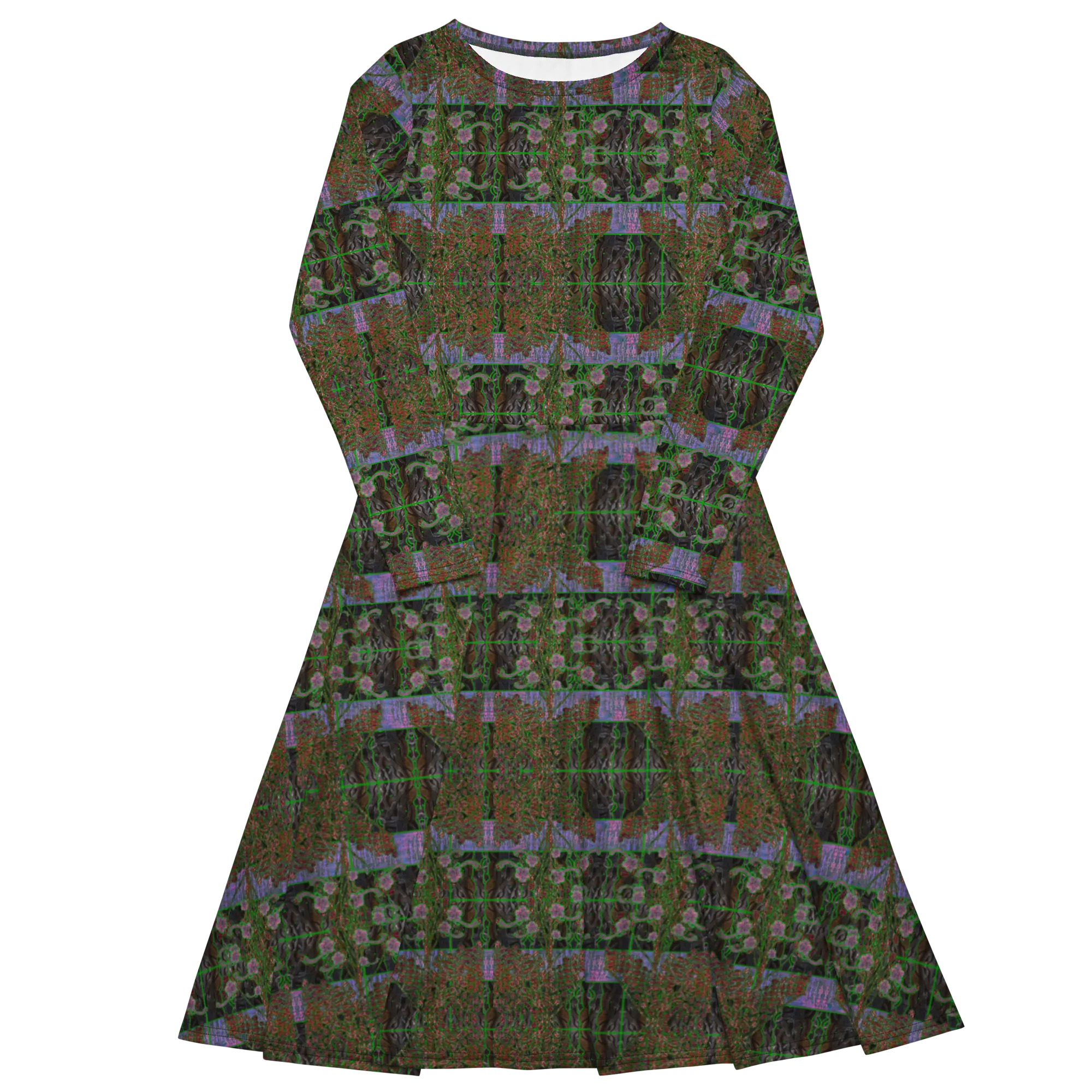 Long Sleeve Midi Dress (Her/Muliebris)(Tree Link WindSong Flower) RJSTH@Fabric#5 RJSTHS2022 RJS