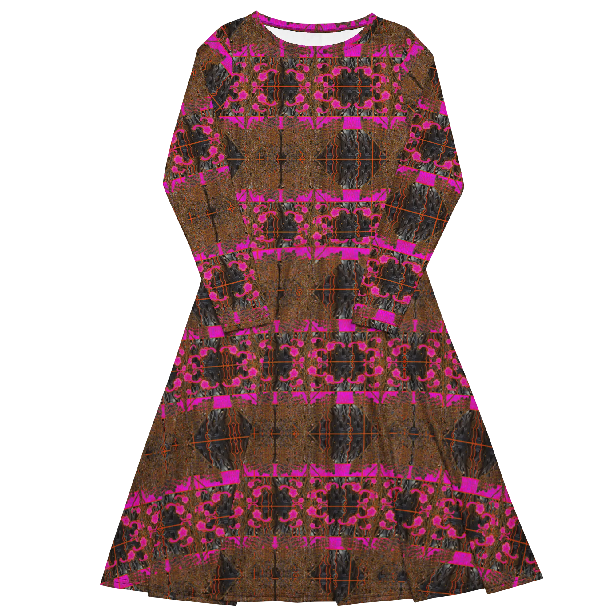Long Sleeve Midi Dress (Her/Muliebris)(Tree Link WindSong Flower) RJSTH@Fabric#7 RJSTHS2022 RJS