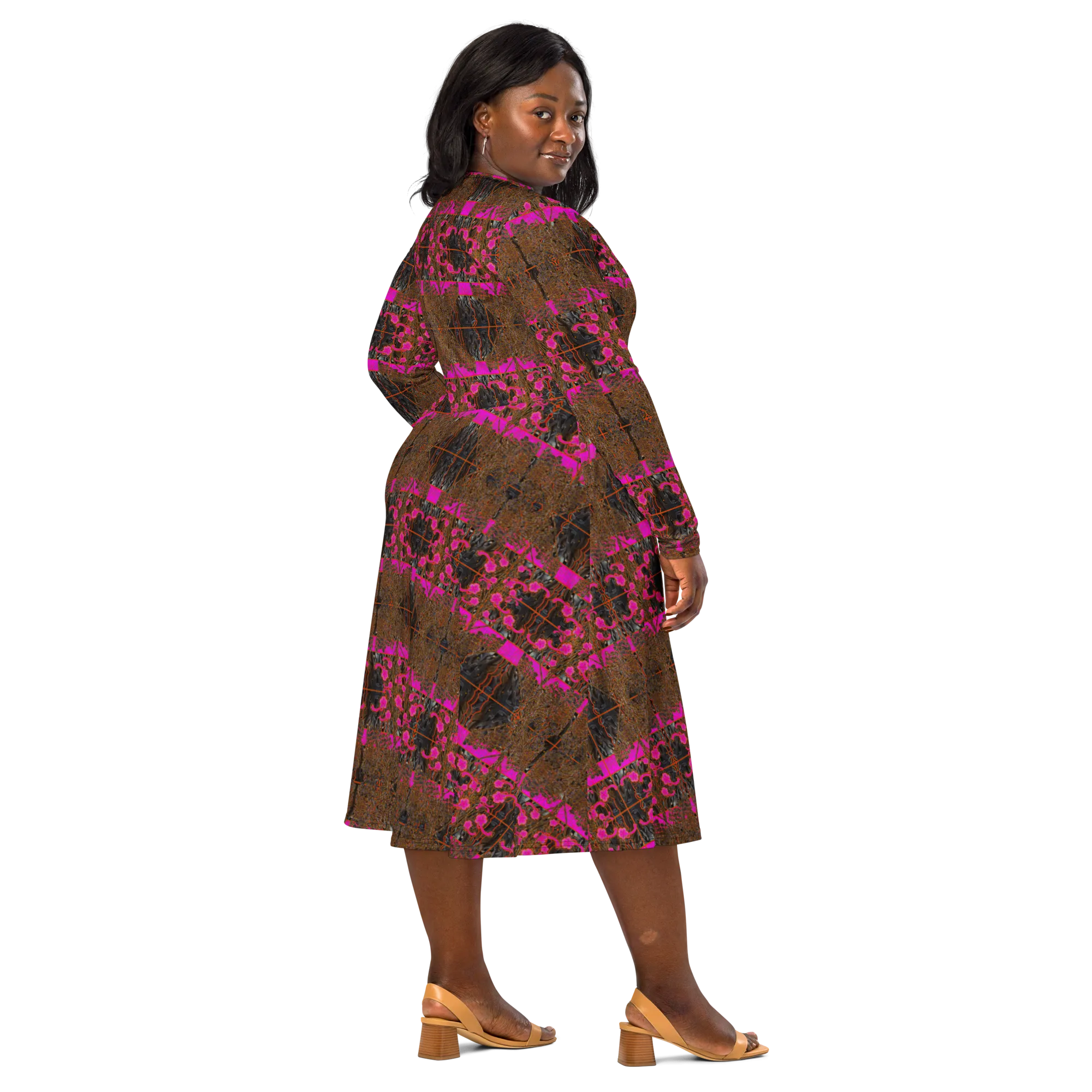 Long Sleeve Midi Dress (Her/Muliebris)(Tree Link WindSong Flower) RJSTH@Fabric#7 RJSTHS2022 RJS