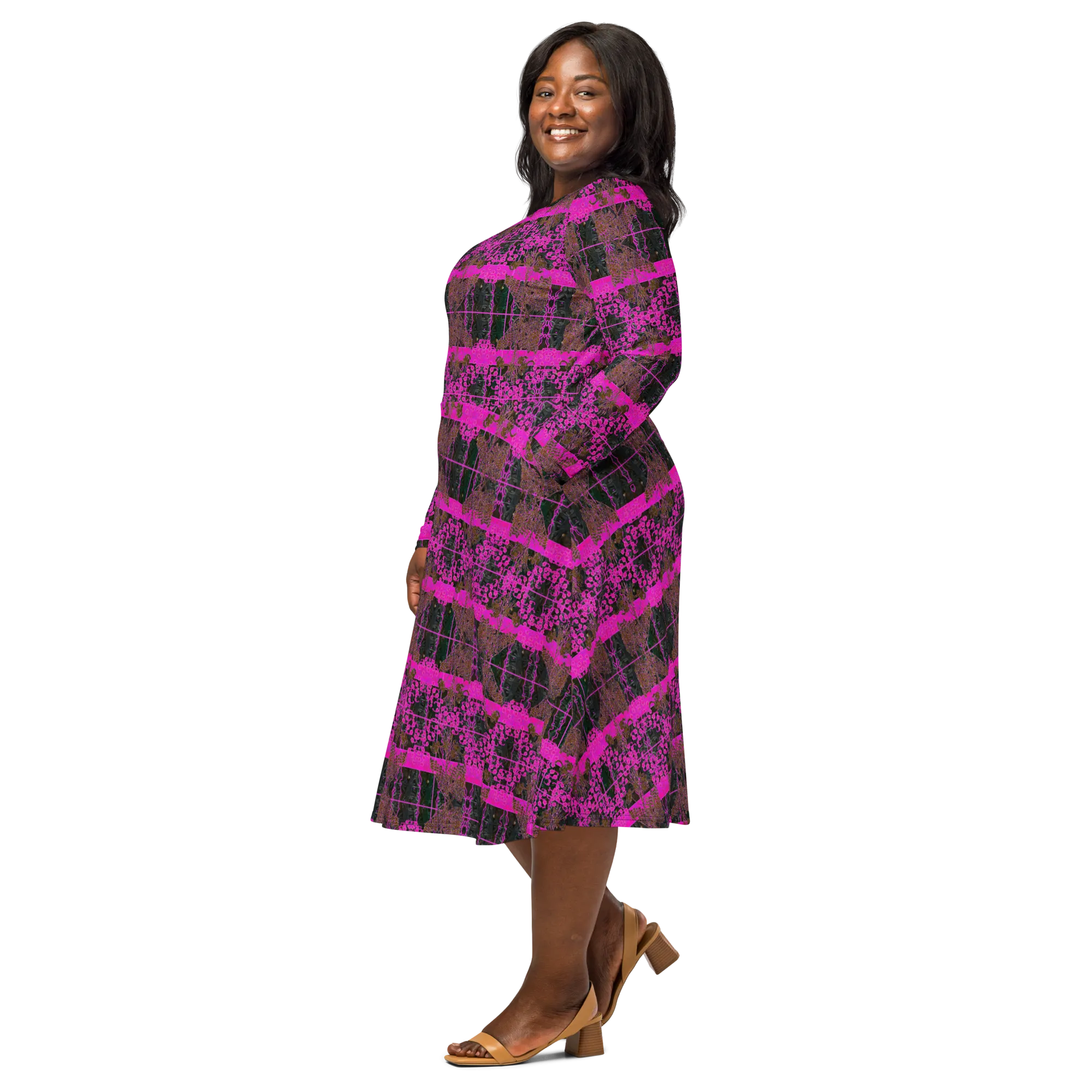 Long Sleeve Midi Dress (Her/Muliebris)(Tree Link WindSong Flower) RJSTH@Fabric#9 RJSTHS2022 RJS