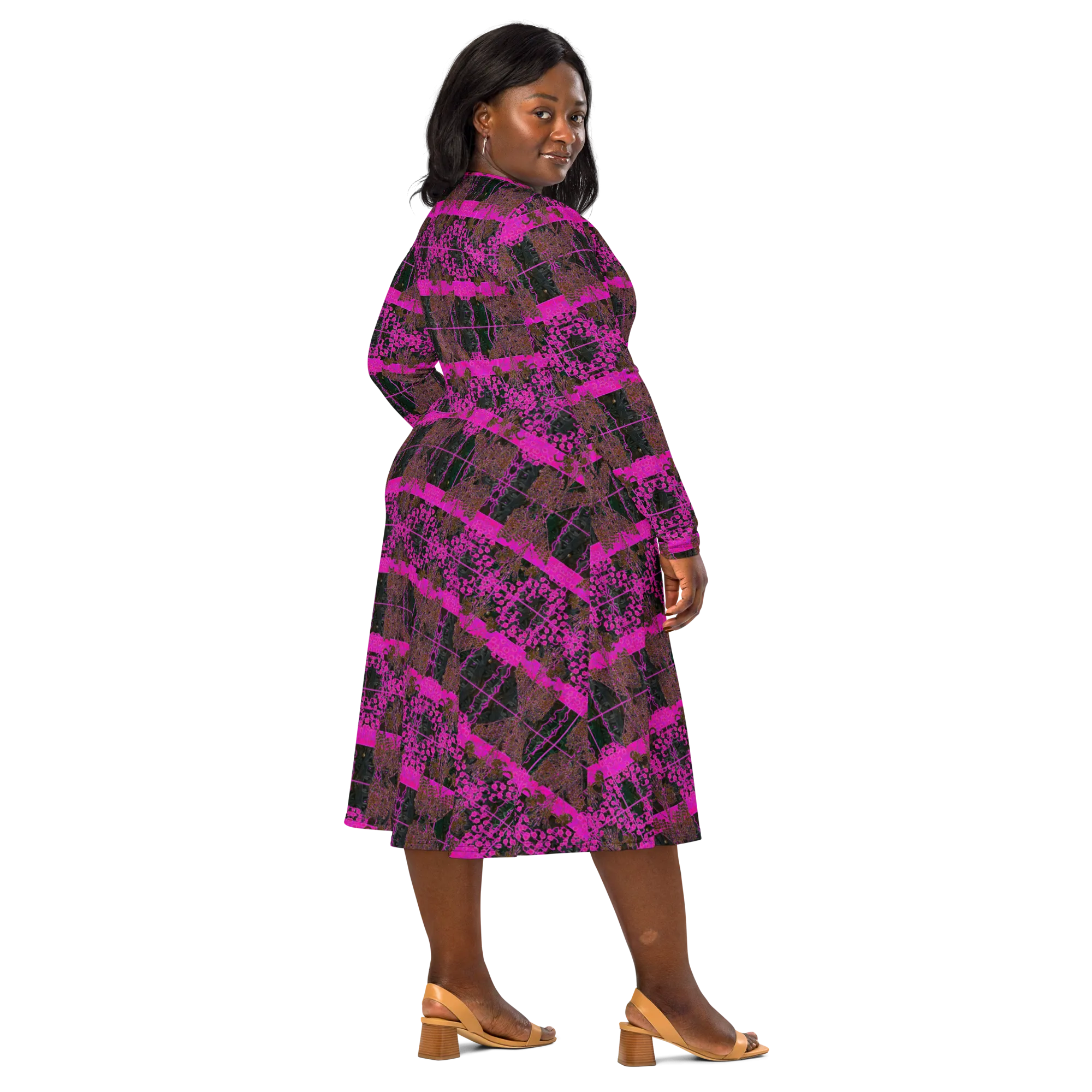 Long Sleeve Midi Dress (Her/Muliebris)(Tree Link WindSong Flower) RJSTH@Fabric#9 RJSTHS2022 RJS