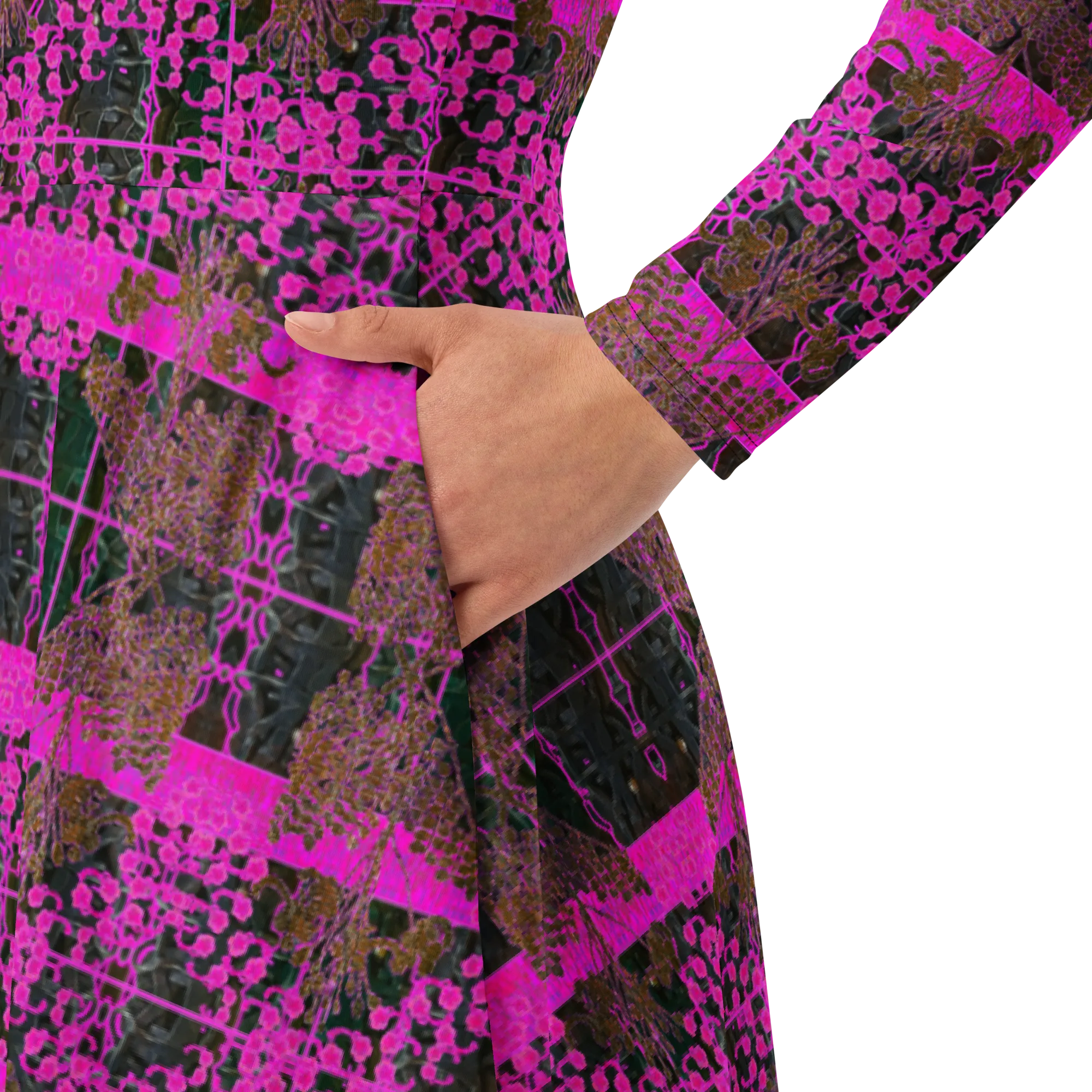 Long Sleeve Midi Dress (Her/Muliebris)(Tree Link WindSong Flower) RJSTH@Fabric#9 RJSTHS2022 RJS