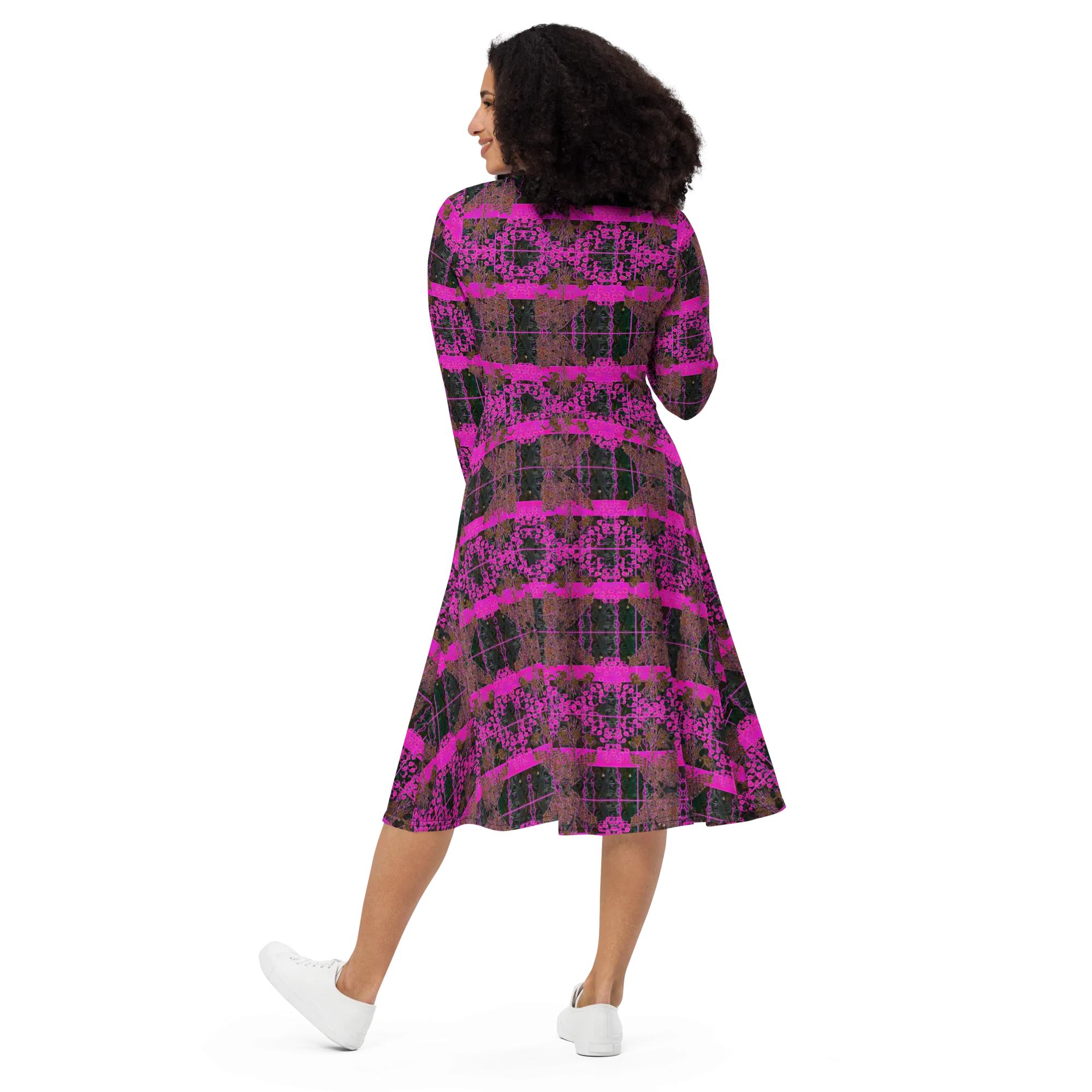 Long Sleeve Midi Dress (Her/Muliebris)(Tree Link WindSong Flower) RJSTH@Fabric#9 RJSTHS2022 RJS