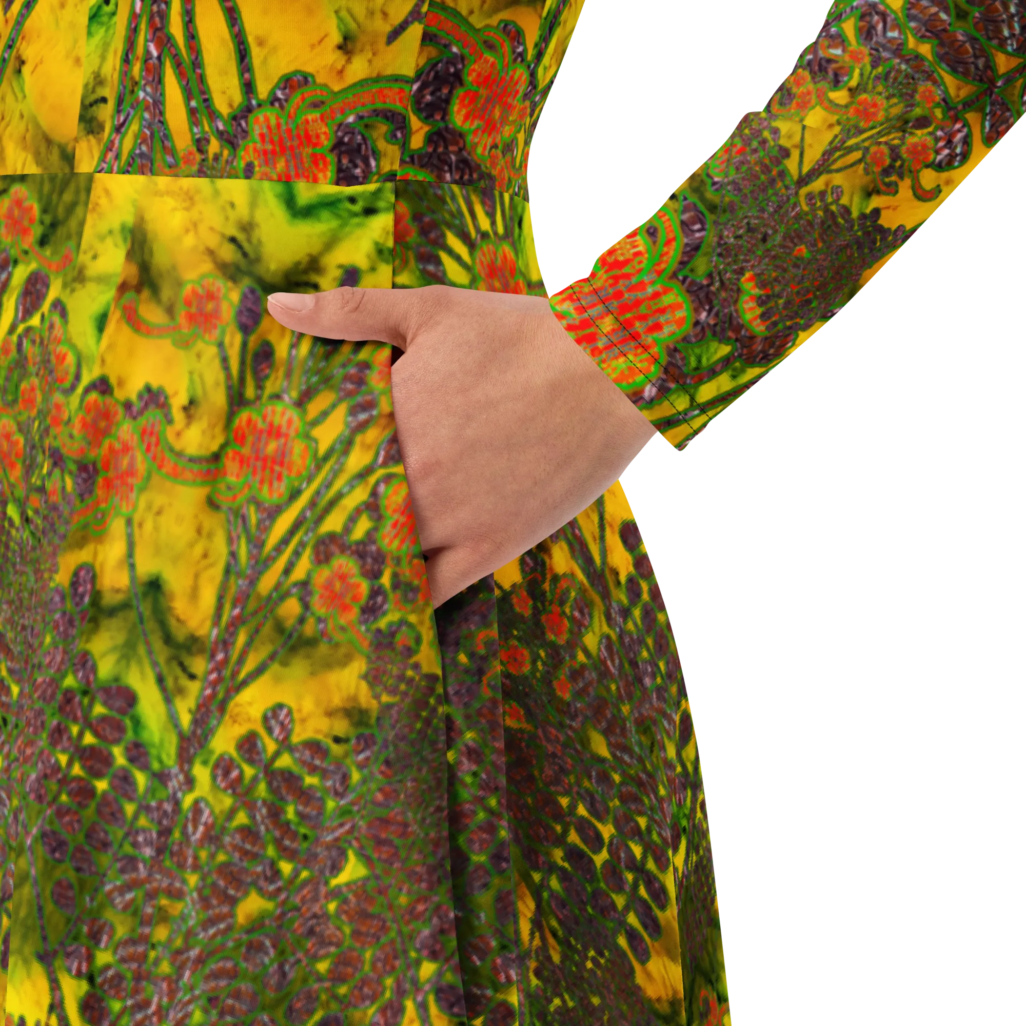 Long Sleeve Midi Dress (Her/Muliebris)(WindSong Flower) RJSTH@Fabric#1 RJSTHS2022 RJS