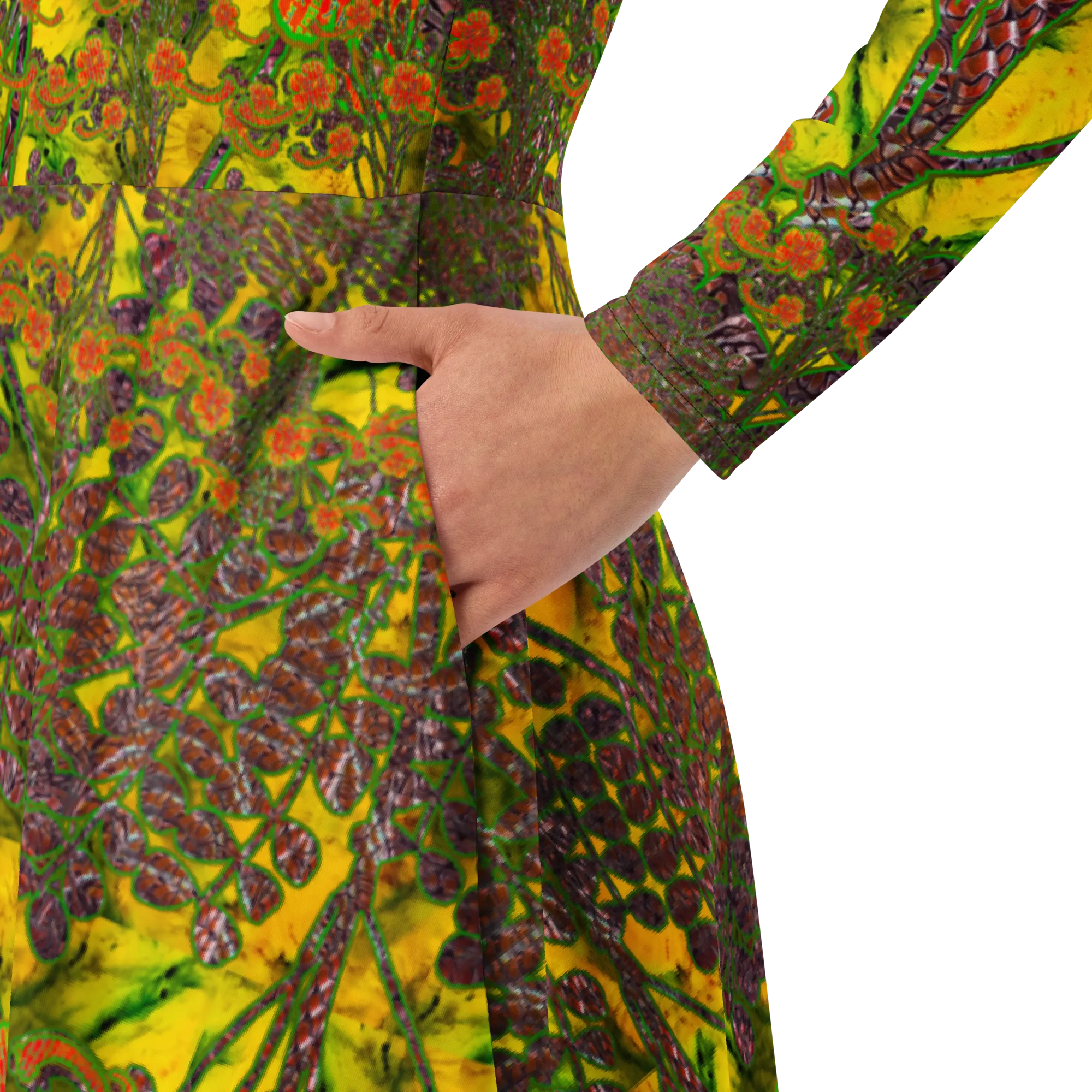 Long Sleeve Midi Dress (Her/Muliebris)(WindSong Flower) RJSTH@Fabric#1 RJSTHS2022 RJS