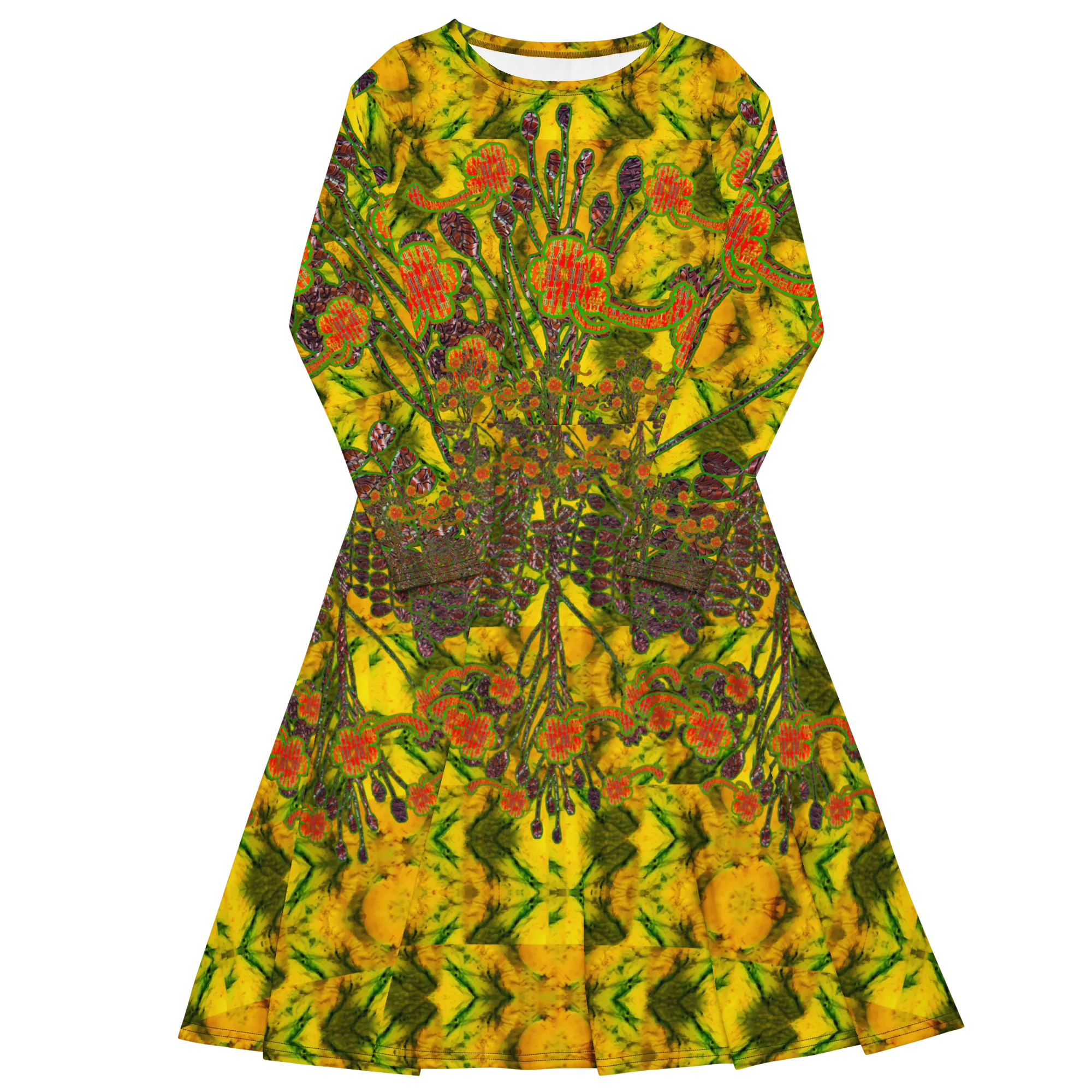 Long Sleeve Midi Dress (Her/Muliebris)(WindSong Flower) RJSTH@Fabric#1 RJSTHS2022 RJS