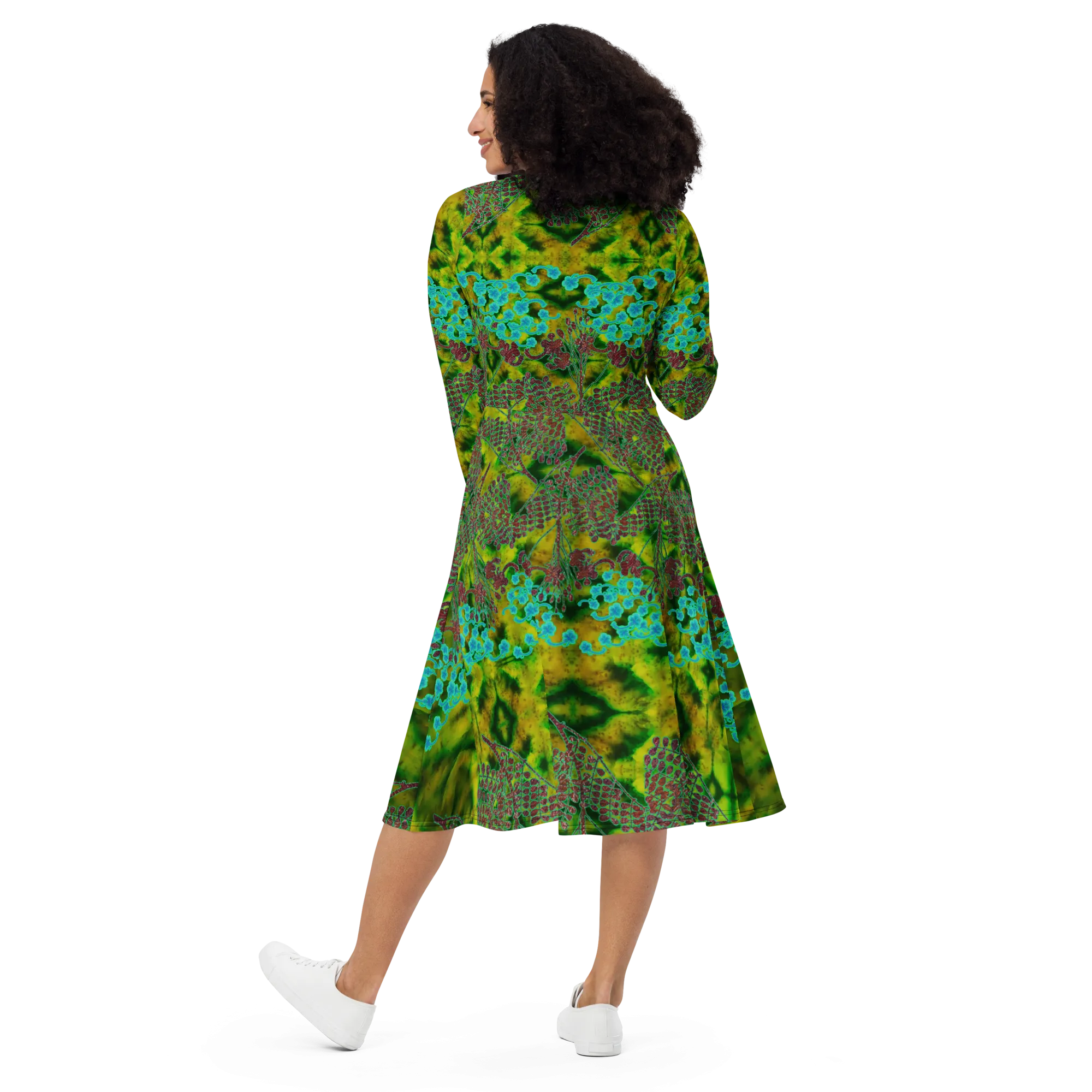 Long Sleeve Midi Dress (Her/Muliebris)(WindSong Flower) RJSTH@Fabric#10 RJSTHS2022 RJS