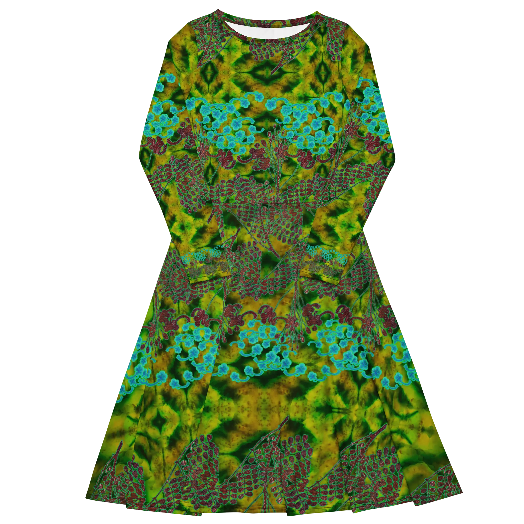 Long Sleeve Midi Dress (Her/Muliebris)(WindSong Flower) RJSTH@Fabric#10 RJSTHS2022 RJS