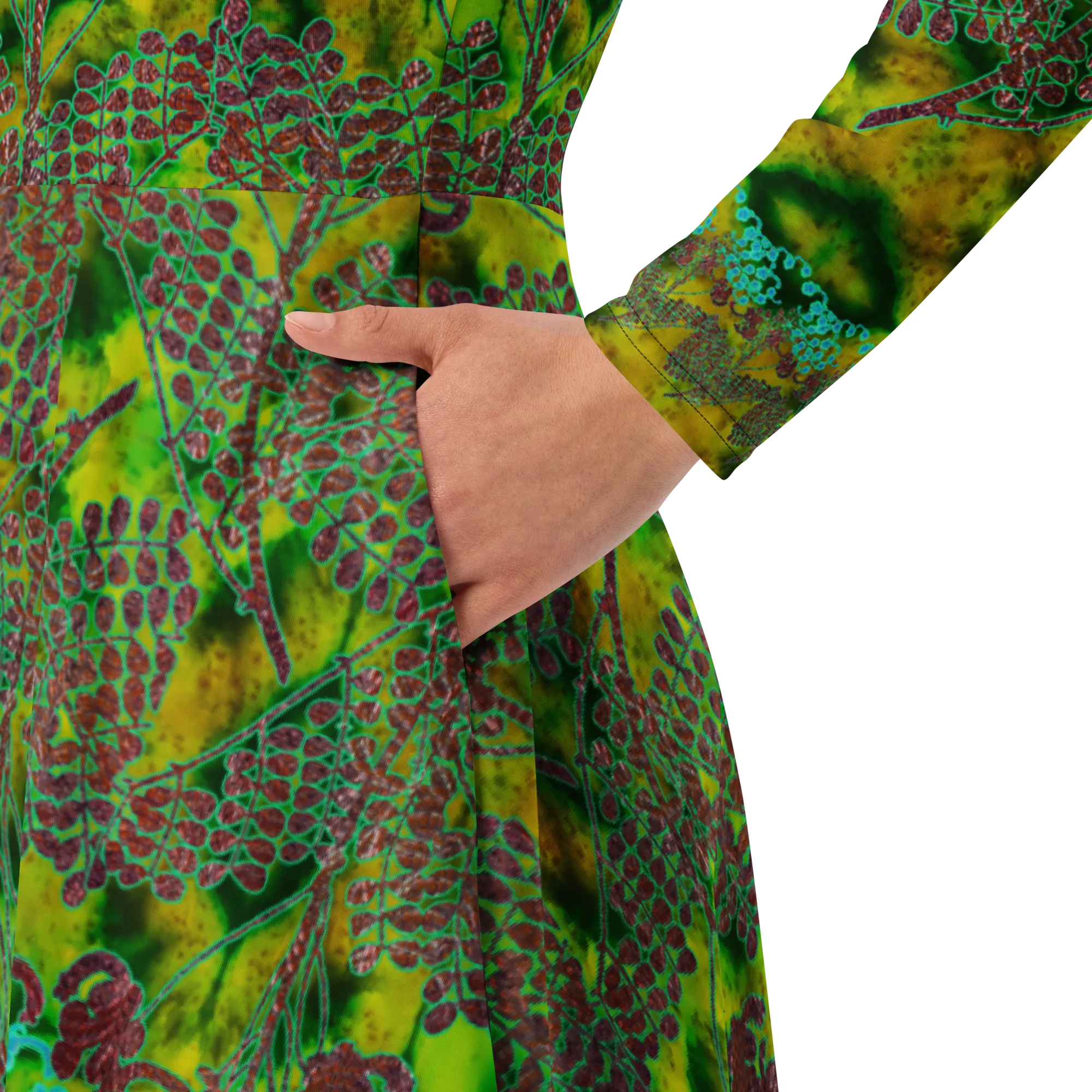Long Sleeve Midi Dress (Her/Muliebris)(WindSong Flower) RJSTH@Fabric#10 RJSTHS2022 RJS