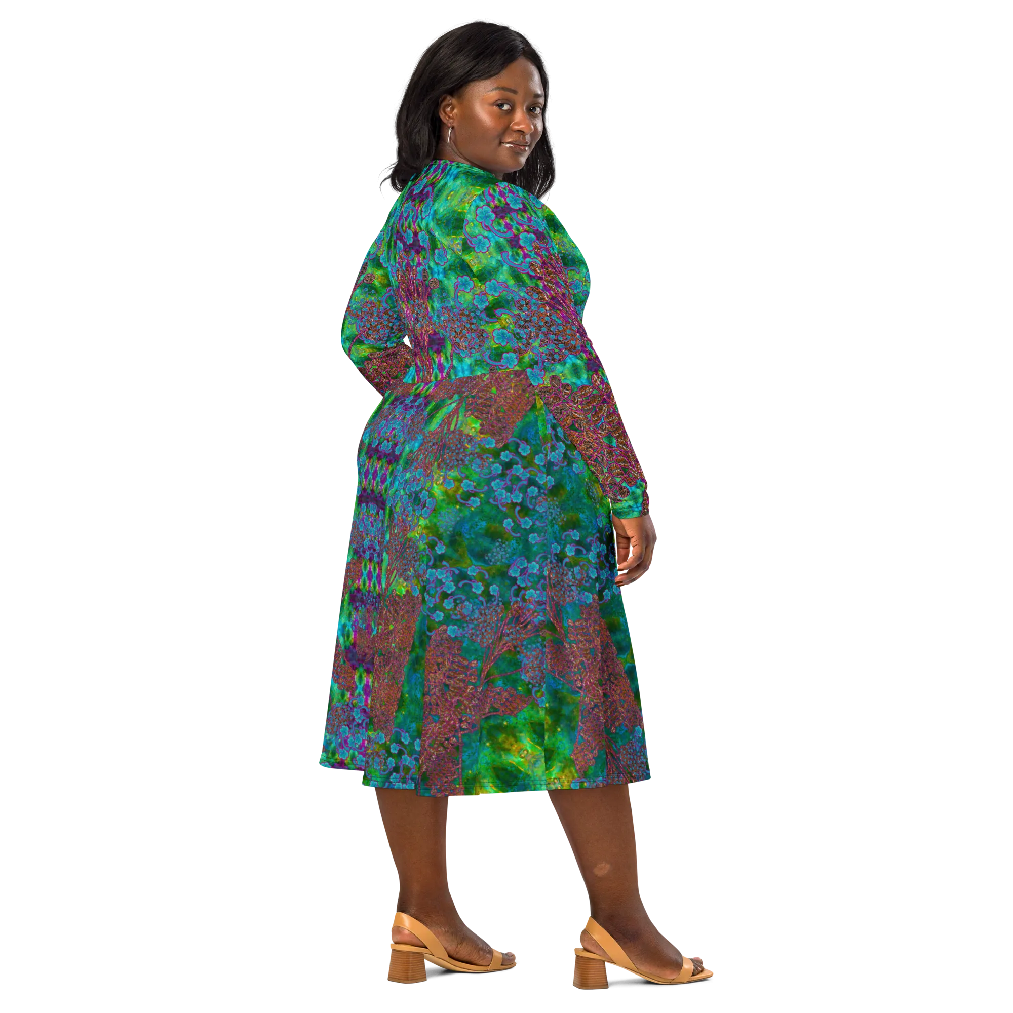 Long Sleeve Midi Dress (Her/Muliebris)(WindSong Flower) RJSTH@Fabric#11 RJSTHS2022 RJS