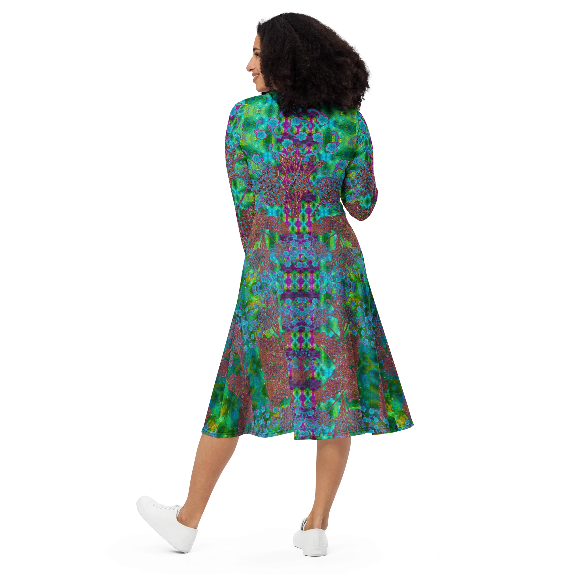 Long Sleeve Midi Dress (Her/Muliebris)(WindSong Flower) RJSTH@Fabric#11 RJSTHS2022 RJS