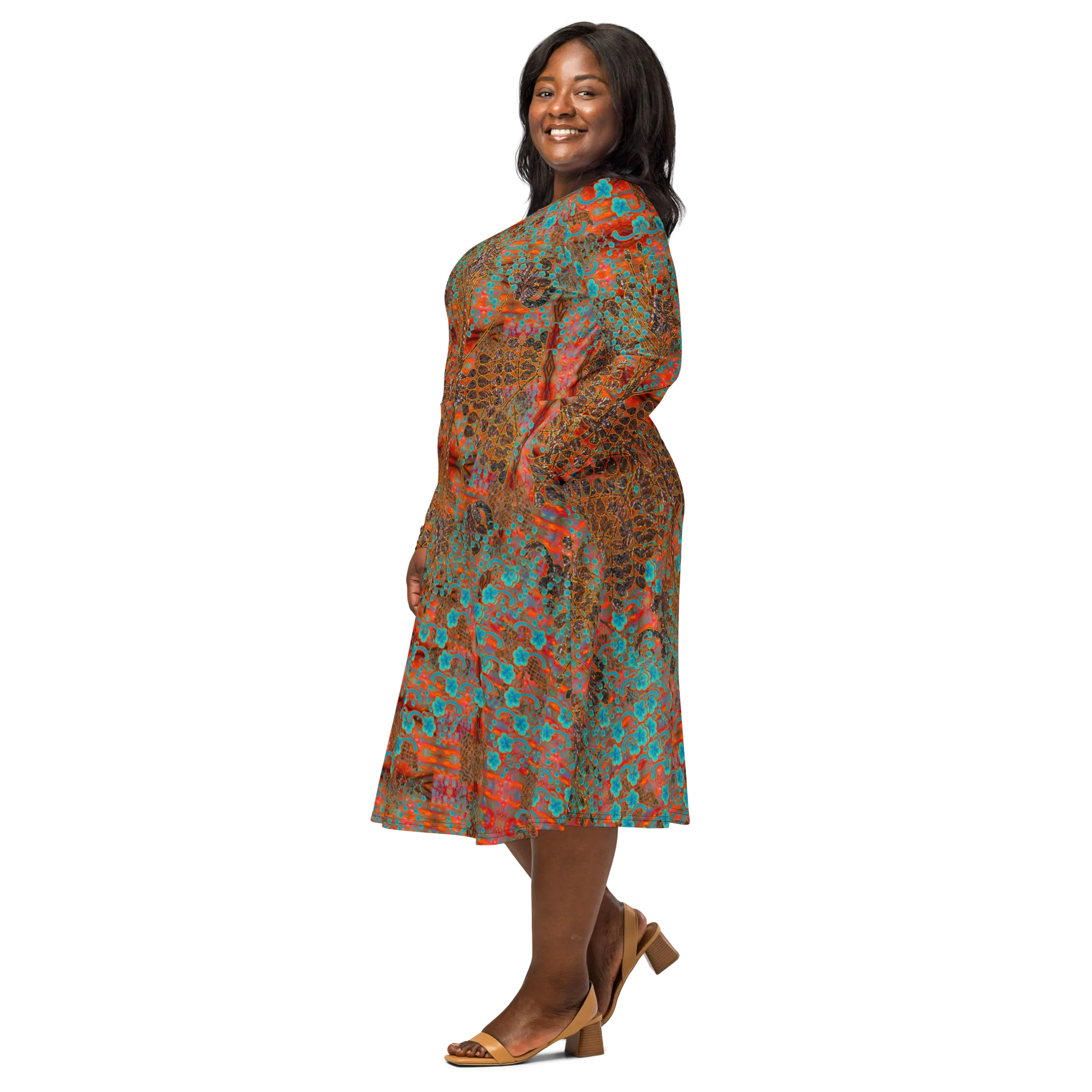 Long Sleeve Midi Dress (Her/Muliebris)(WindSong Flower) RJSTH@Fabric#12 RJSTHS2022 RJS