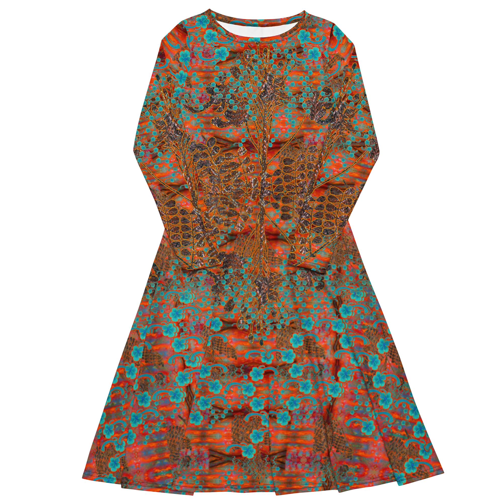 Long Sleeve Midi Dress (Her/Muliebris)(WindSong Flower) RJSTH@Fabric#12 RJSTHS2022 RJS