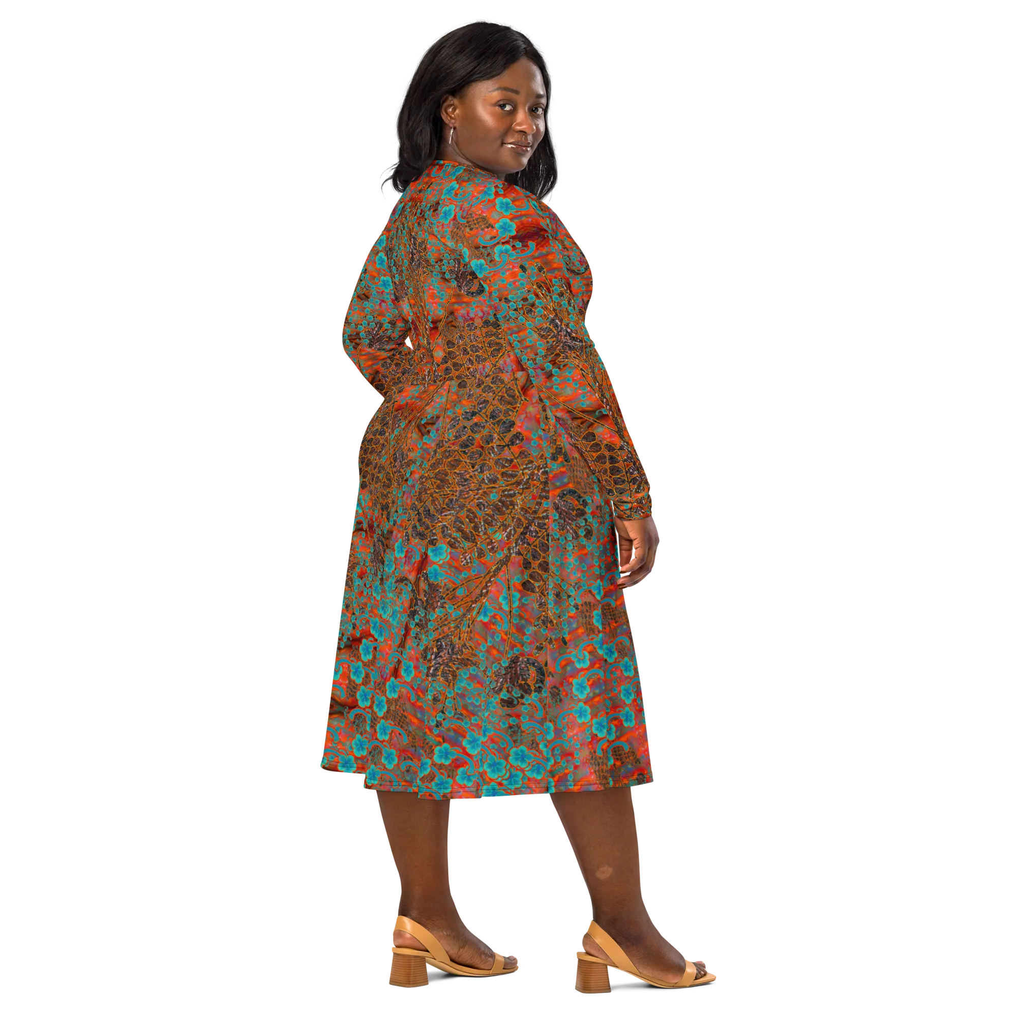 Long Sleeve Midi Dress (Her/Muliebris)(WindSong Flower) RJSTH@Fabric#12 RJSTHS2022 RJS