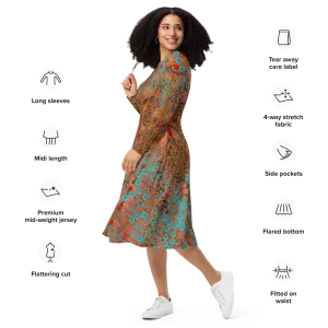 Long Sleeve Midi Dress (Her/Muliebris)(WindSong Flower) RJSTH@Fabric#12 RJSTHS2022 RJS
