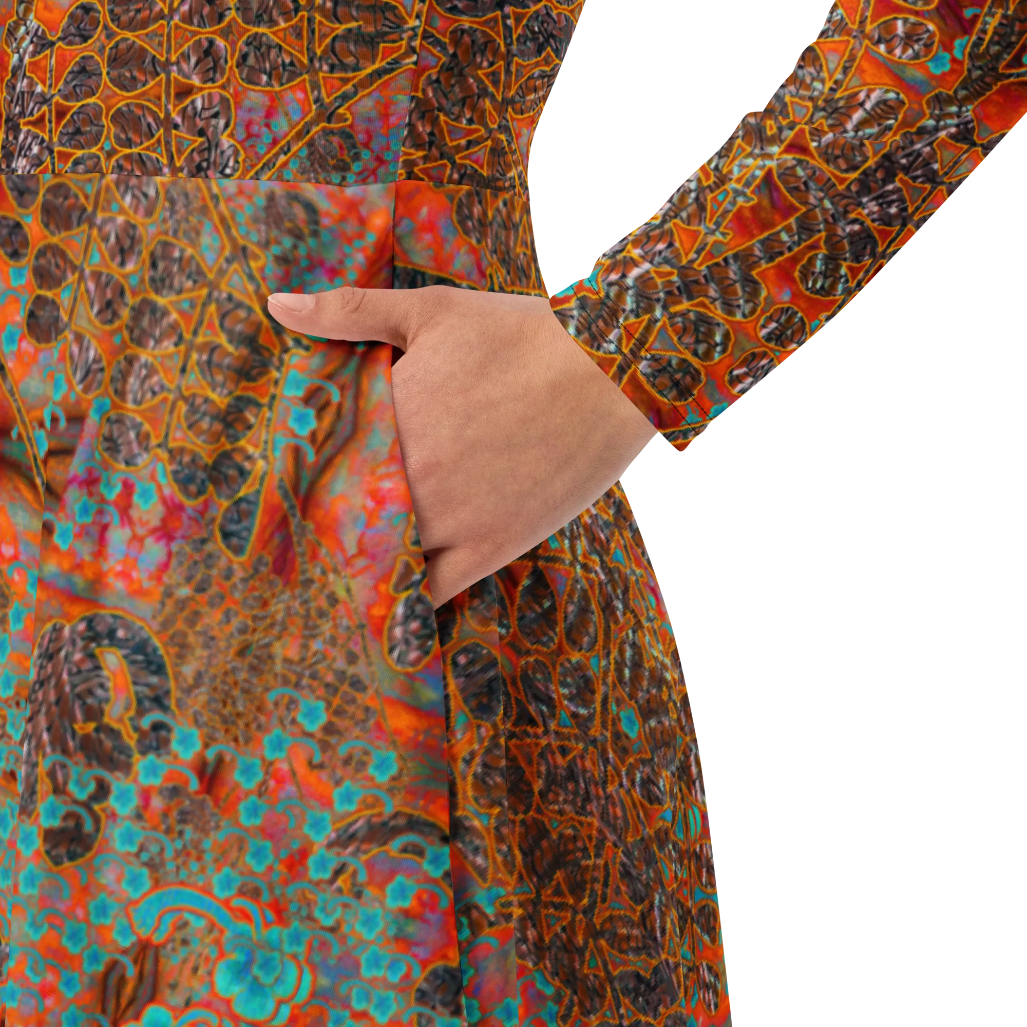 Long Sleeve Midi Dress (Her/Muliebris)(WindSong Flower) RJSTH@Fabric#12 RJSTHS2022 RJS