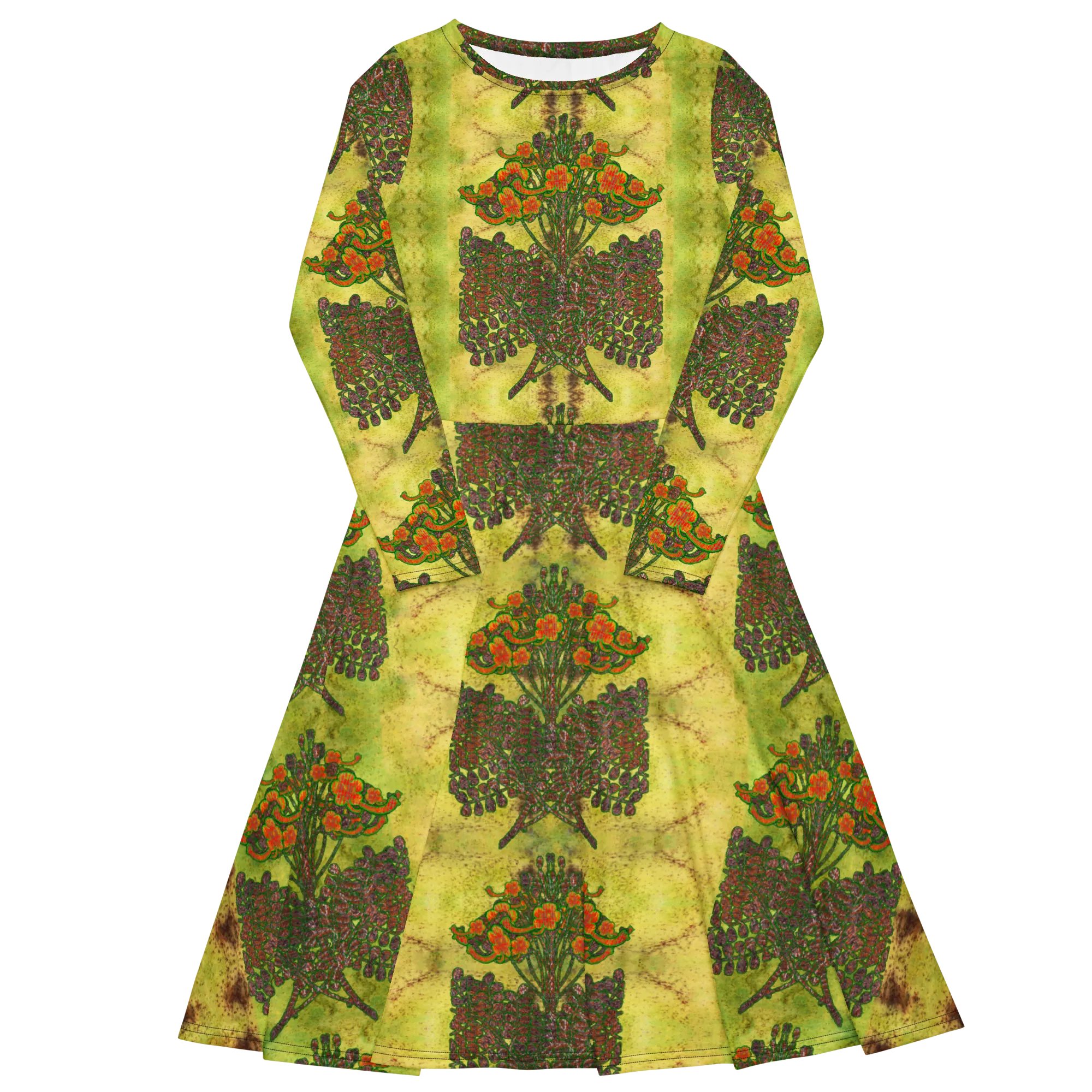 Long Sleeve Midi Dress (Her/Muliebris)(WindSong Flower) RJSTH@Fabric#2 RJSTHS2022 RJS