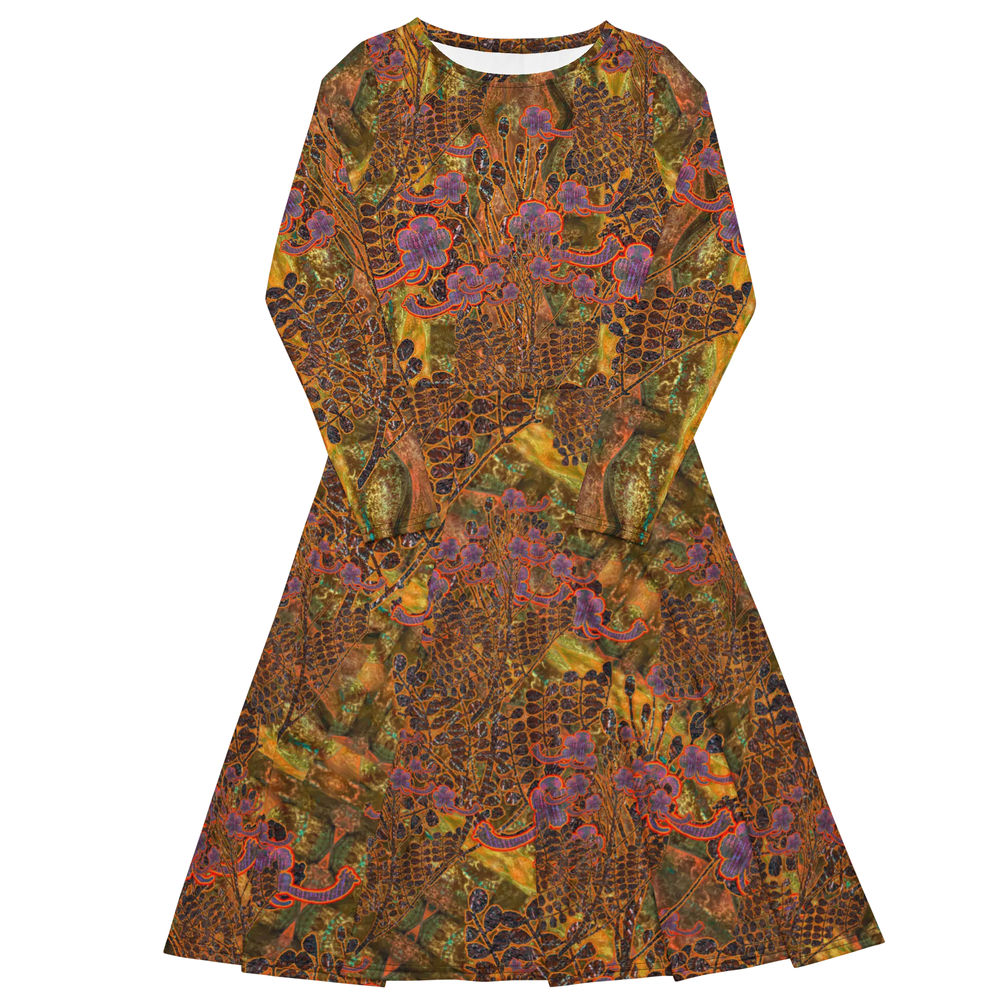 Long Sleeve Midi Dress (Her/Muliebris)(WindSong Flower) RJSTH@Fabric#6 RJSTHS2022 RJS