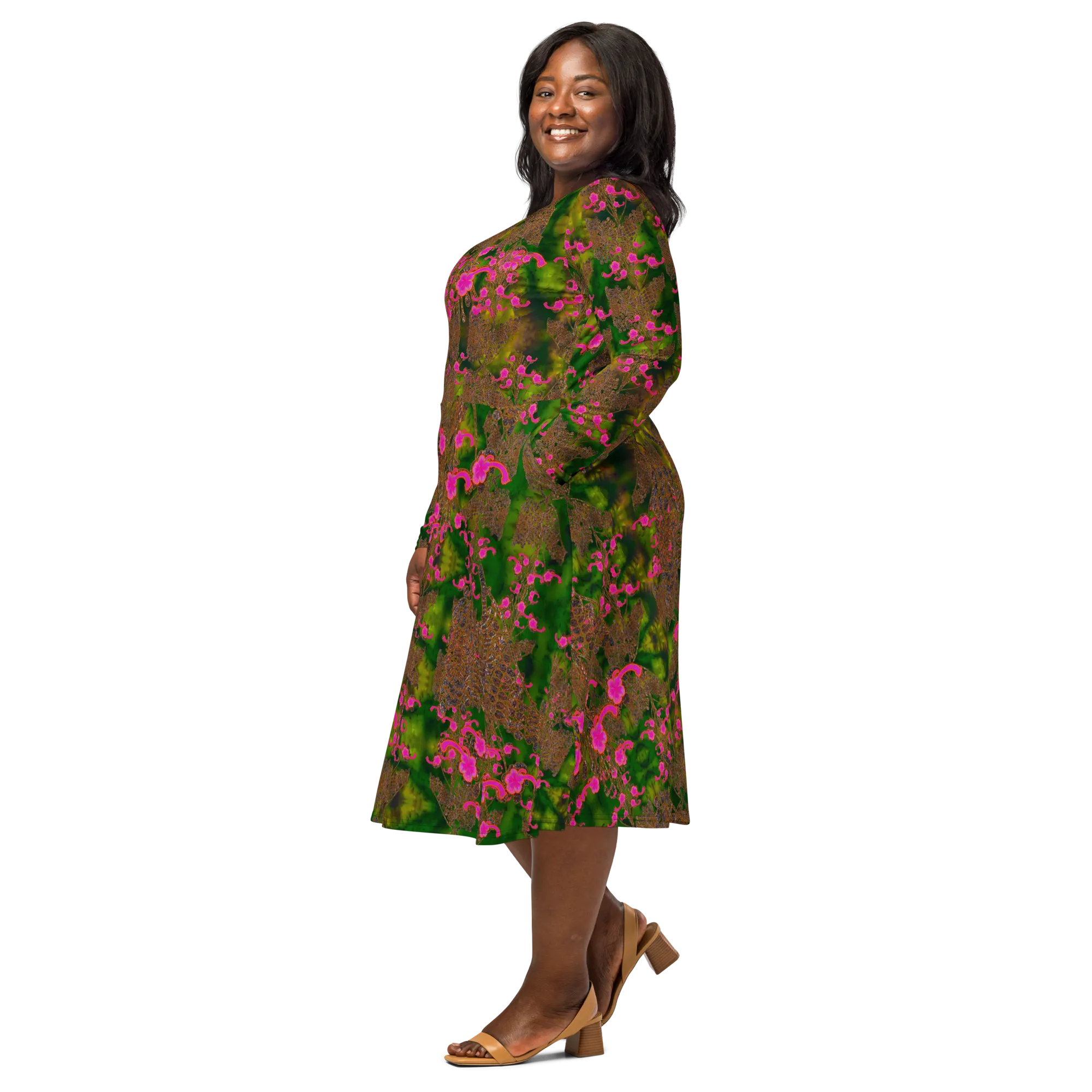 Long Sleeve Midi Dress (Her/Muliebris)(WindSong Flower) RJSTH@Fabric#7 RJSTHS2022 RJS