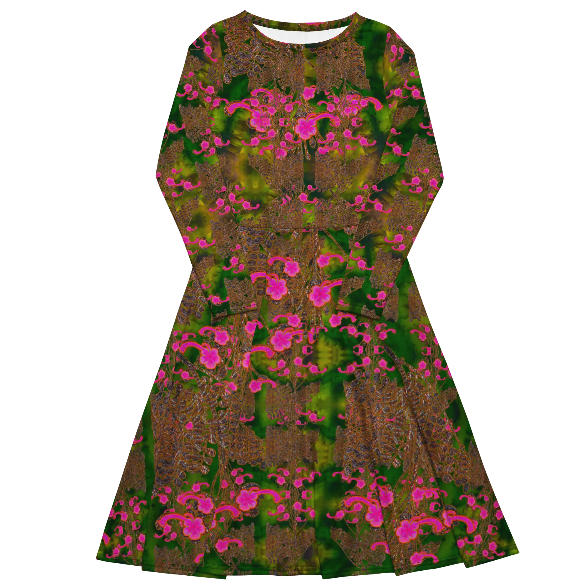 Long Sleeve Midi Dress (Her/Muliebris)(WindSong Flower) RJSTH@Fabric#7 RJSTHS2022 RJS