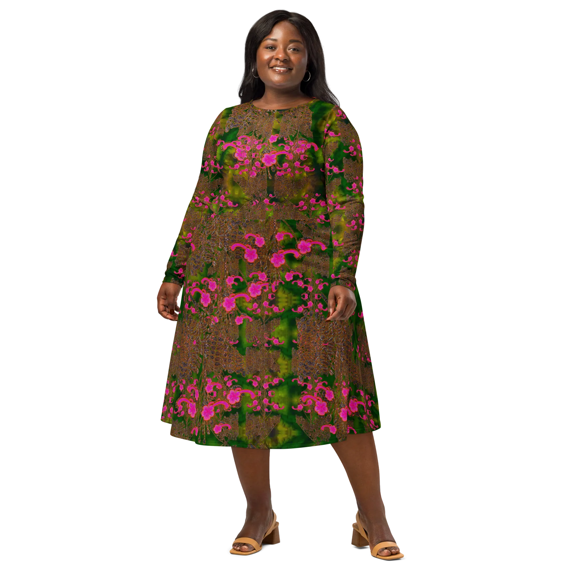 Long Sleeve Midi Dress (Her/Muliebris)(WindSong Flower) RJSTH@Fabric#7 RJSTHS2022 RJS