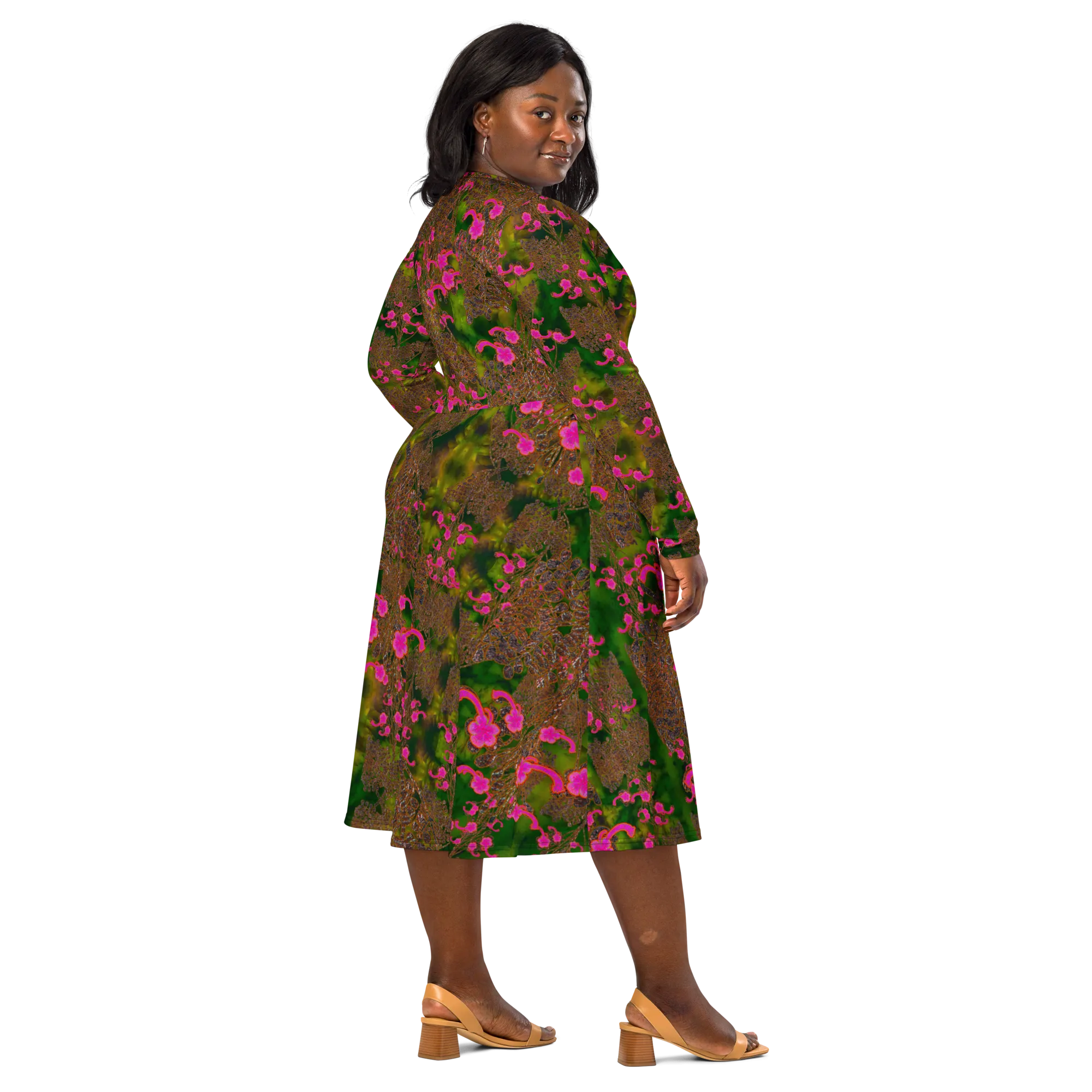 Long Sleeve Midi Dress (Her/Muliebris)(WindSong Flower) RJSTH@Fabric#7 RJSTHS2022 RJS