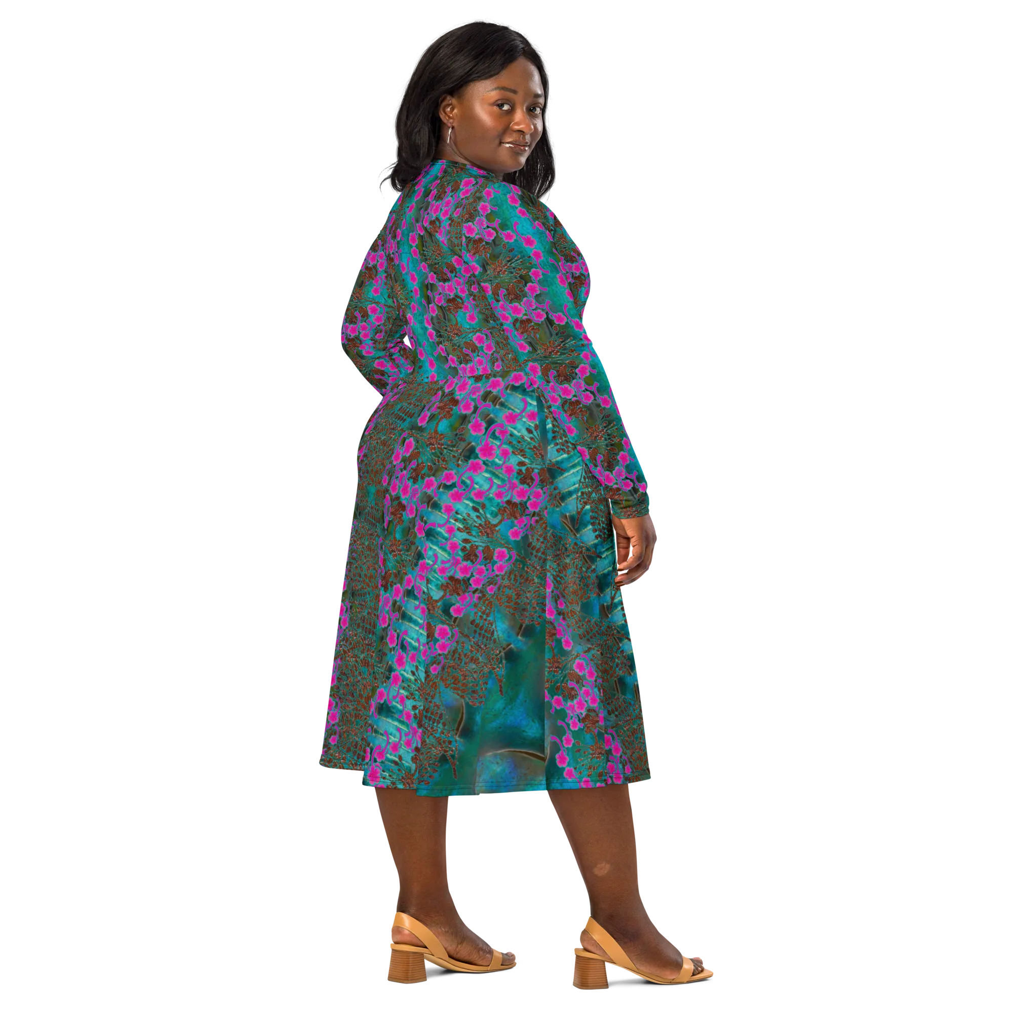 Long Sleeve Midi Dress (Her/Muliebris)(WindSong Flower) RJSTH@Fabric#8 RJSTHS2022 RJS