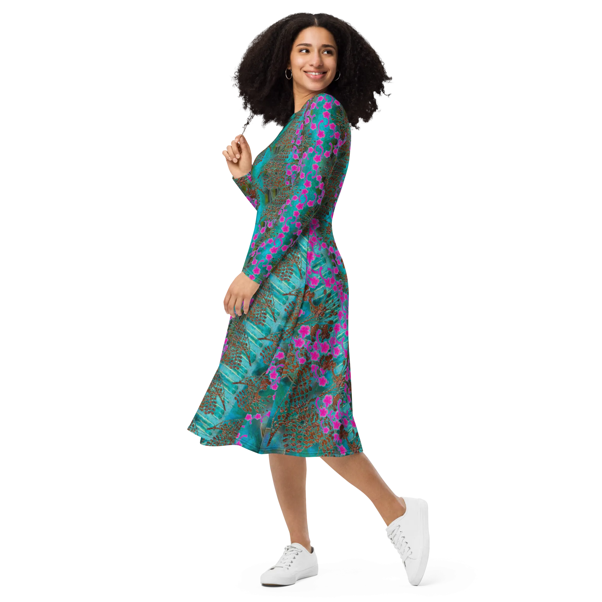 Long Sleeve Midi Dress (Her/Muliebris)(WindSong Flower) RJSTH@Fabric#8 RJSTHS2022 RJS