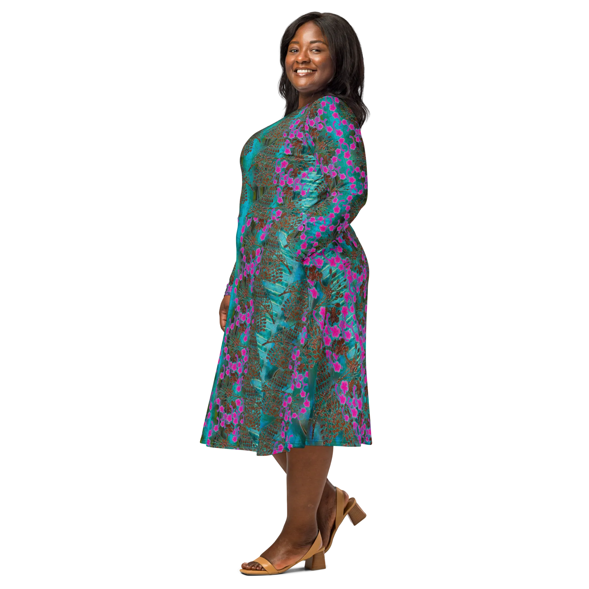 Long Sleeve Midi Dress (Her/Muliebris)(WindSong Flower) RJSTH@Fabric#8 RJSTHS2022 RJS