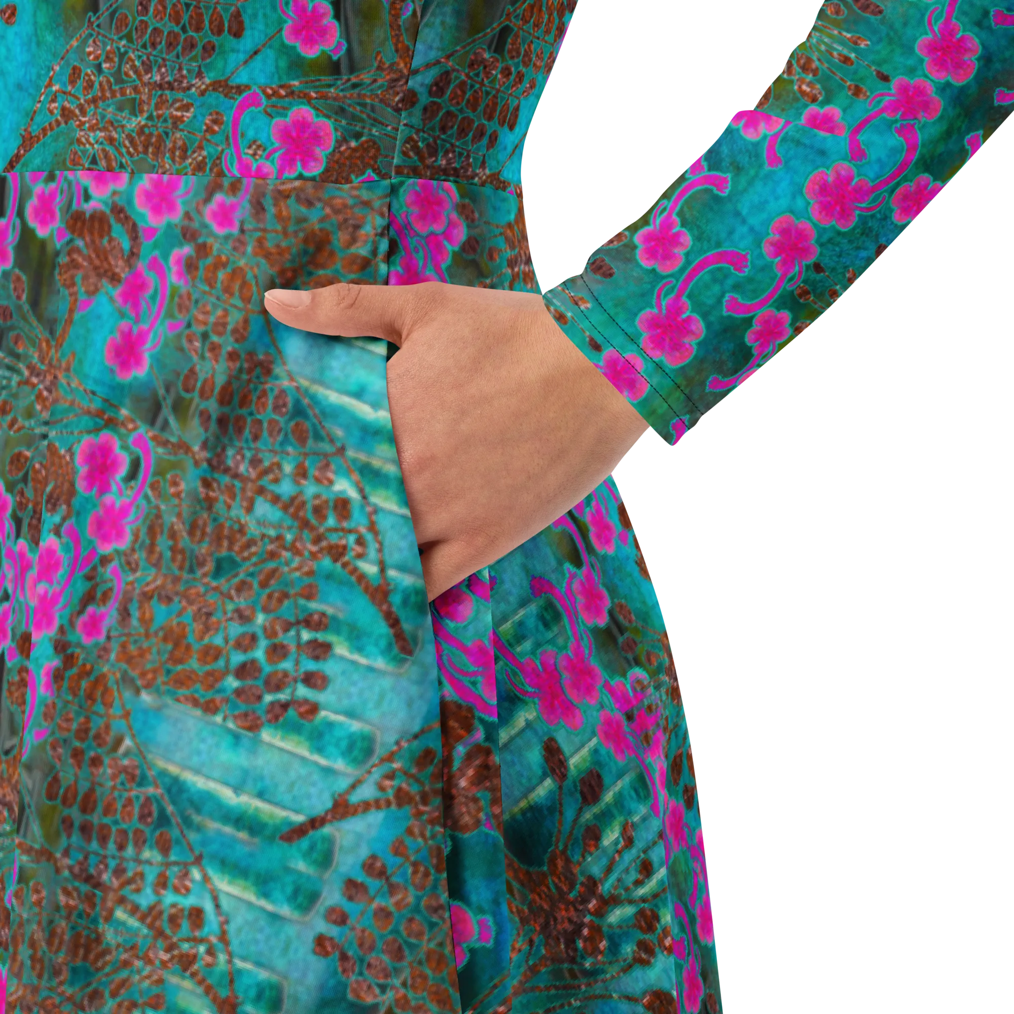 Long Sleeve Midi Dress (Her/Muliebris)(WindSong Flower) RJSTH@Fabric#8 RJSTHS2022 RJS