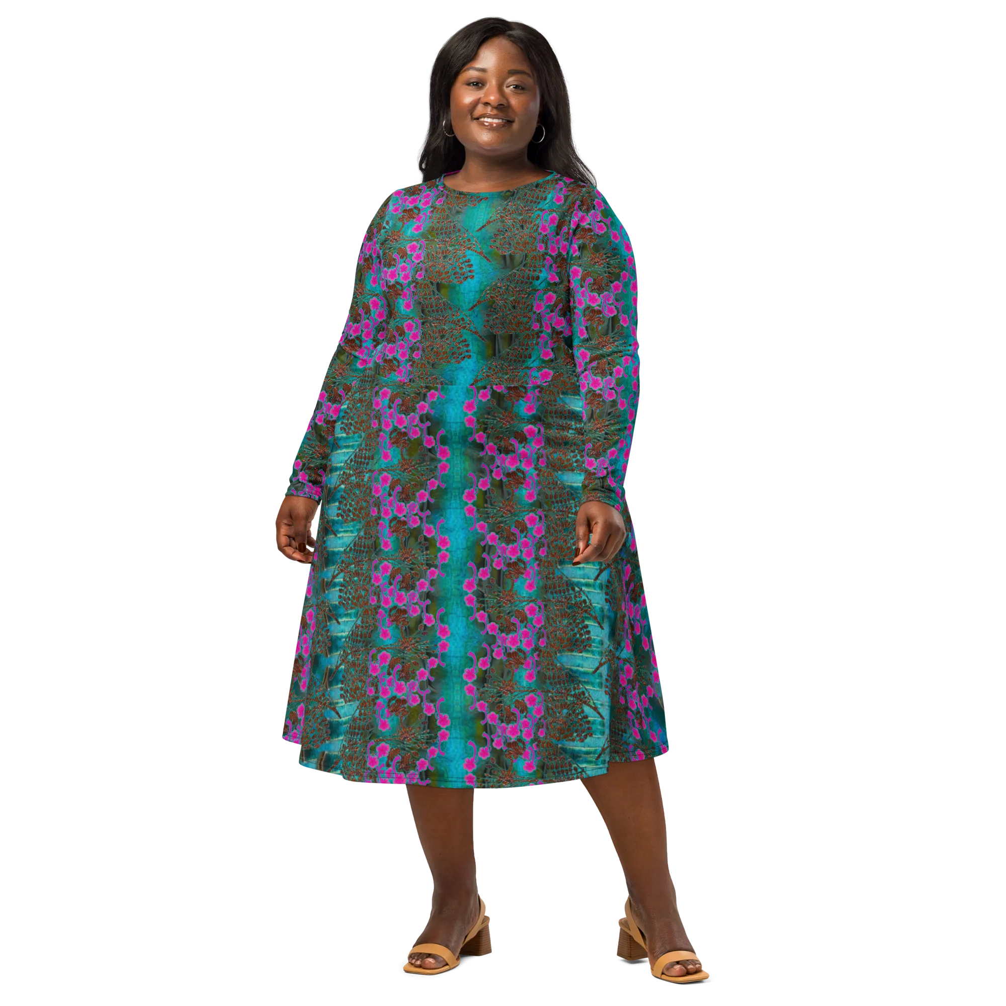 Long Sleeve Midi Dress (Her/Muliebris)(WindSong Flower) RJSTH@Fabric#8 RJSTHS2022 RJS