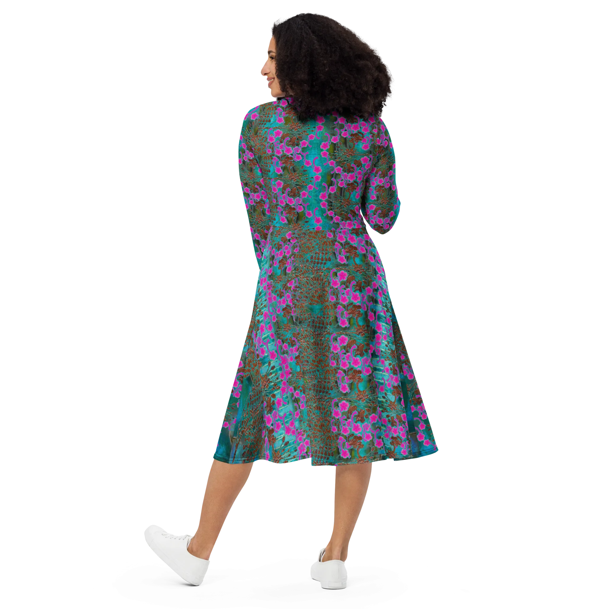 Long Sleeve Midi Dress (Her/Muliebris)(WindSong Flower) RJSTH@Fabric#8 RJSTHS2022 RJS