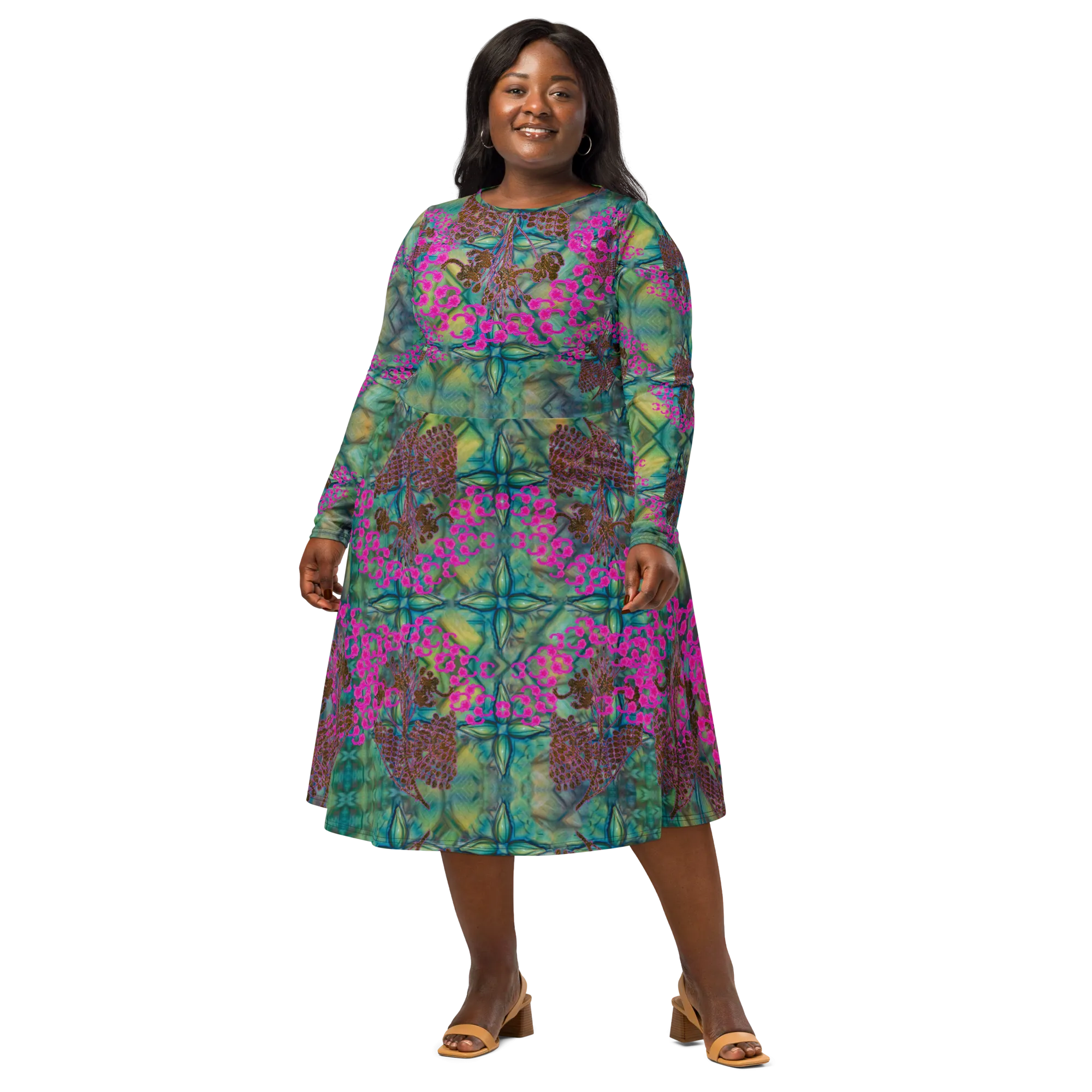Long Sleeve Midi Dress (Her/Muliebris)(WindSong Flower) RJSTH@Fabric#9 RJSTHS2022 RJS