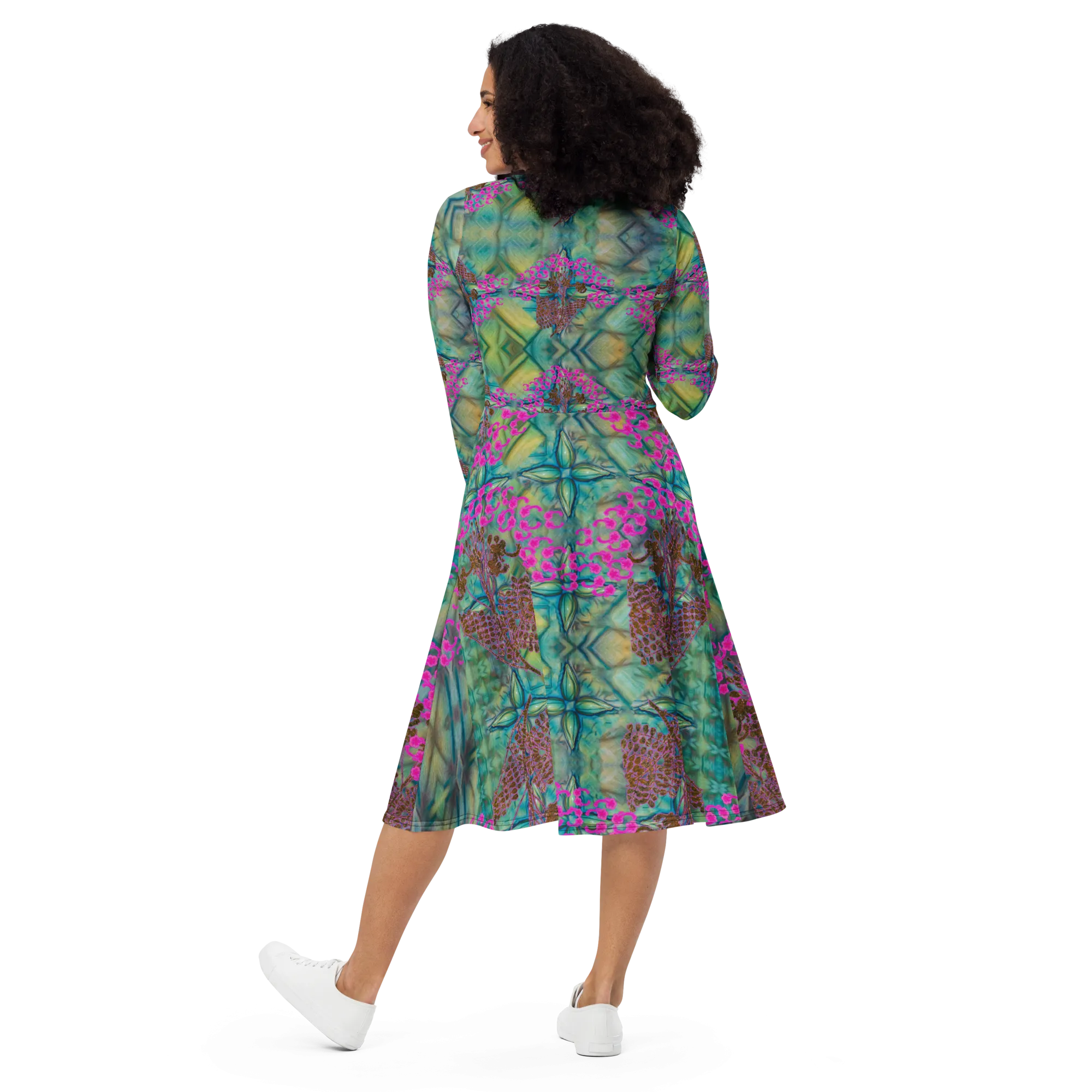 Long Sleeve Midi Dress (Her/Muliebris)(WindSong Flower) RJSTH@Fabric#9 RJSTHS2022 RJS