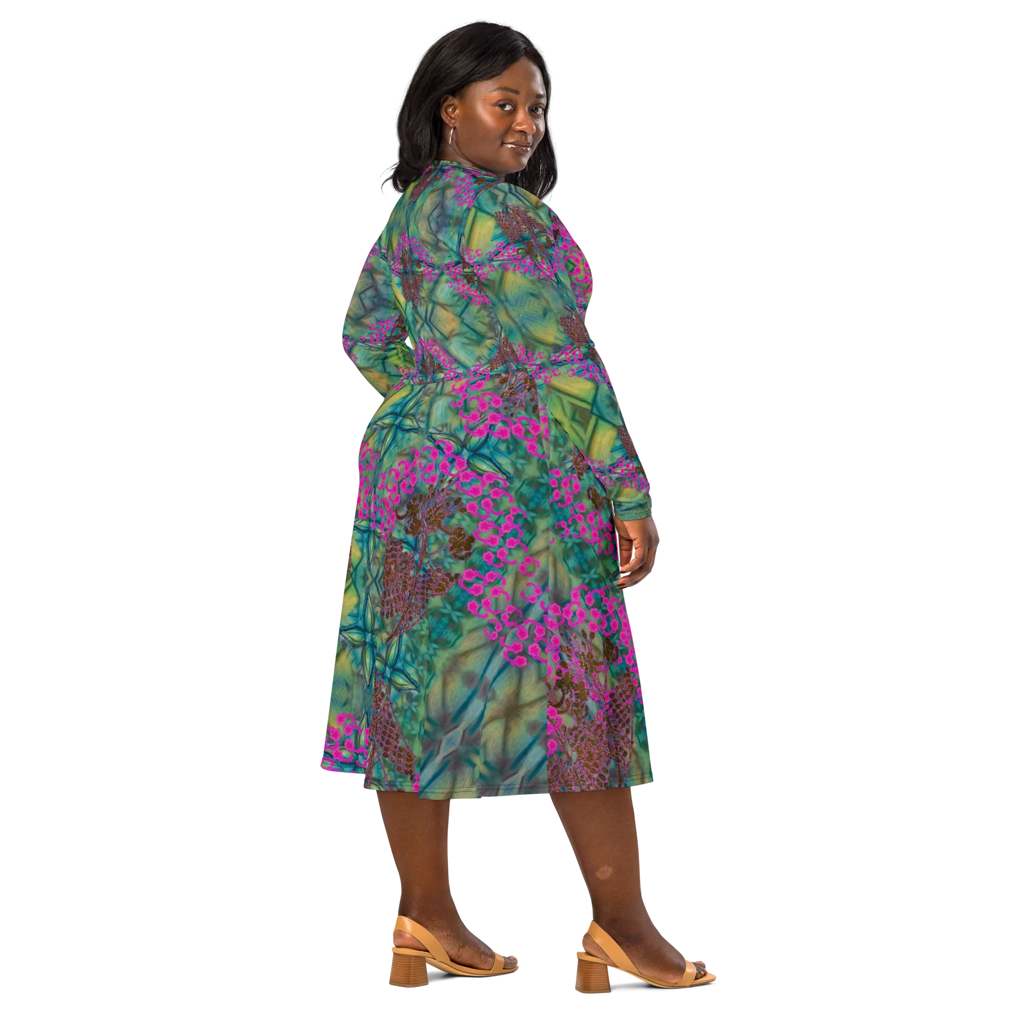 Long Sleeve Midi Dress (Her/Muliebris)(WindSong Flower) RJSTH@Fabric#9 RJSTHS2022 RJS
