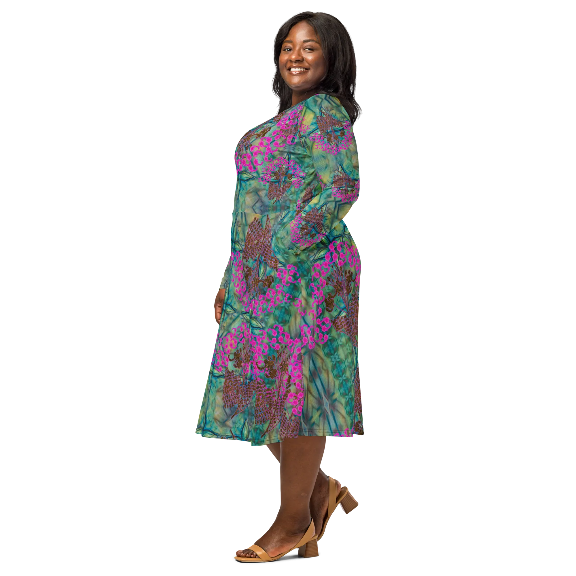 Long Sleeve Midi Dress (Her/Muliebris)(WindSong Flower) RJSTH@Fabric#9 RJSTHS2022 RJS
