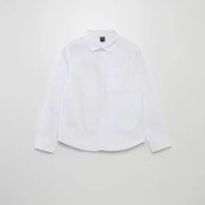 Long-sleeved Oxford shirt white