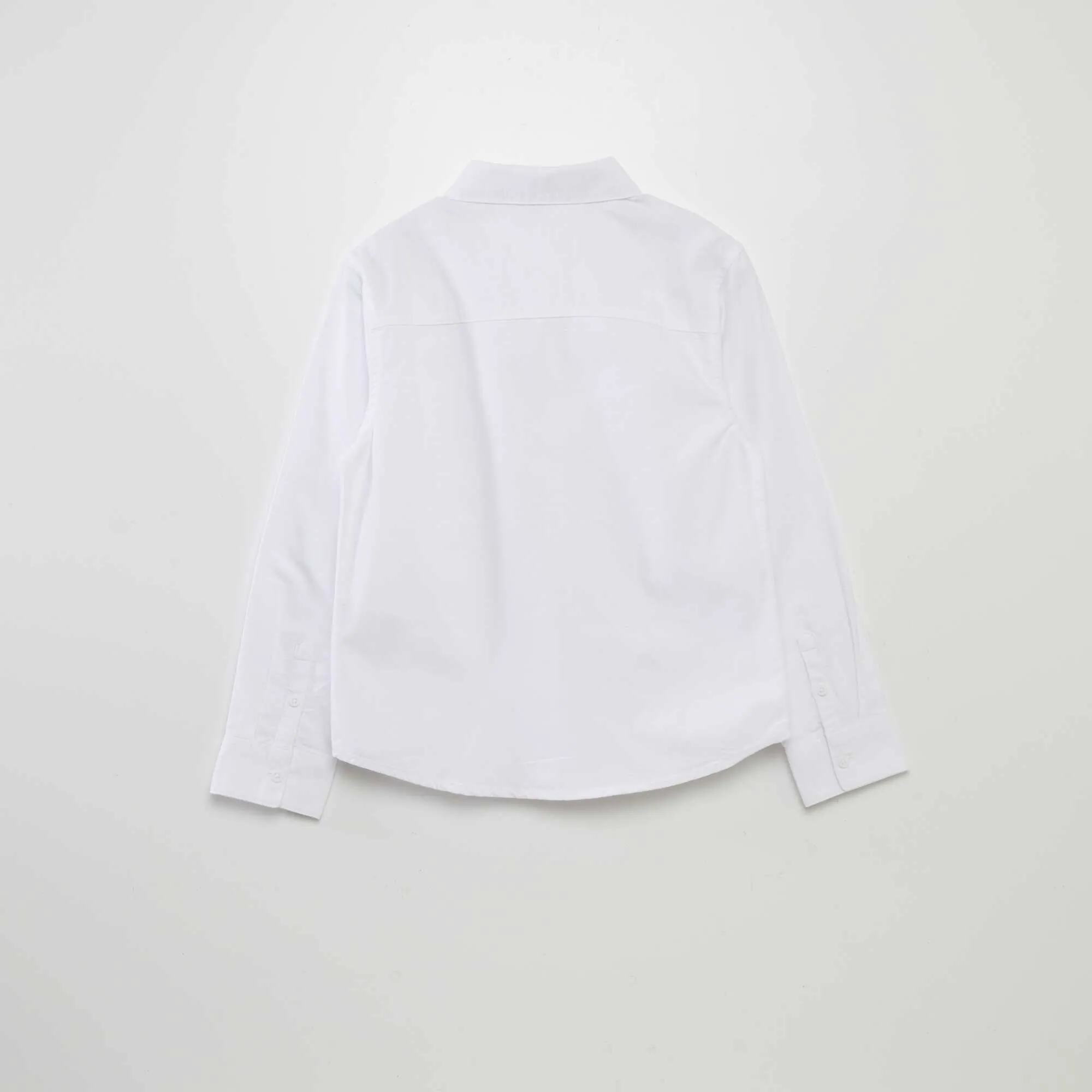 Long-sleeved Oxford shirt white