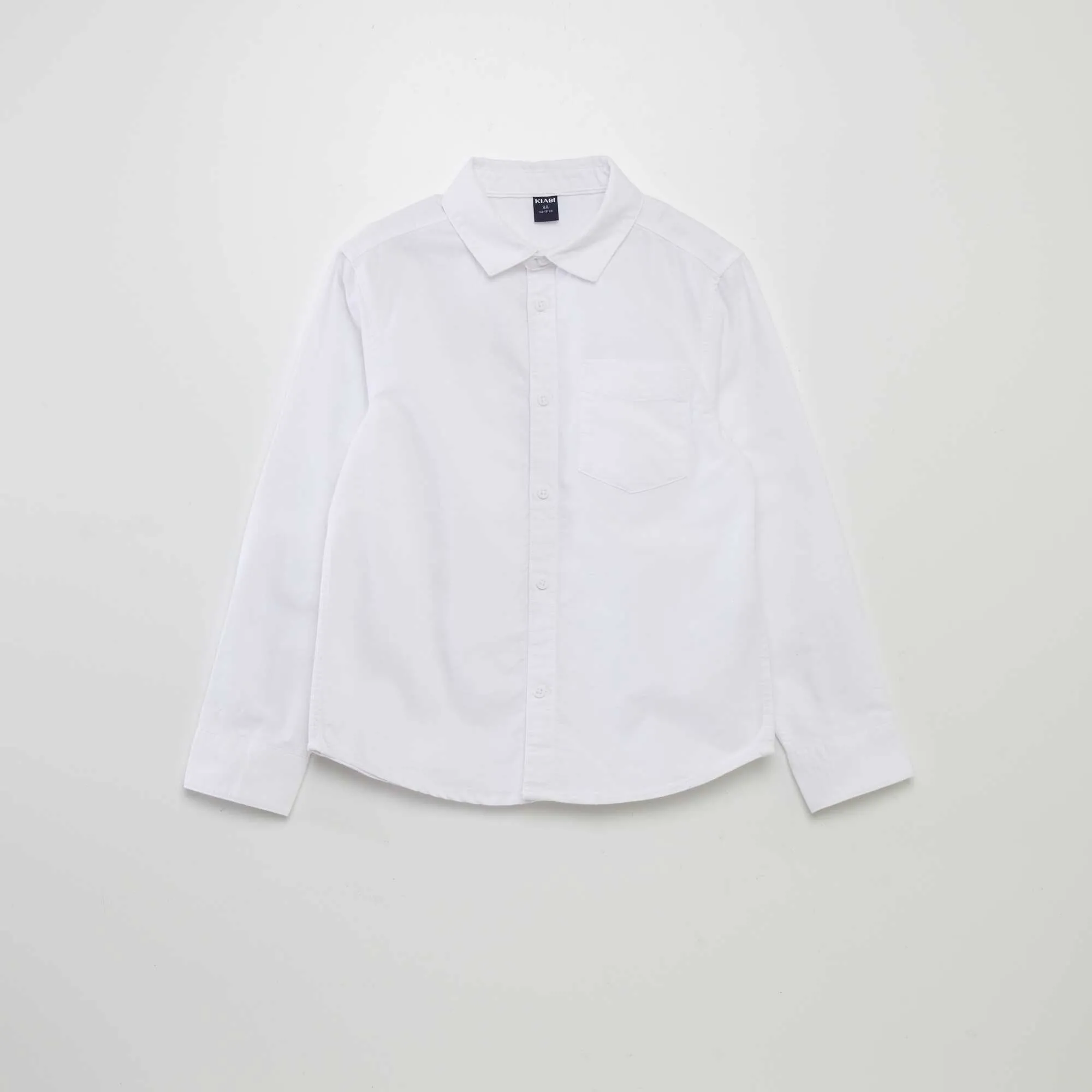 Long-sleeved Oxford shirt white