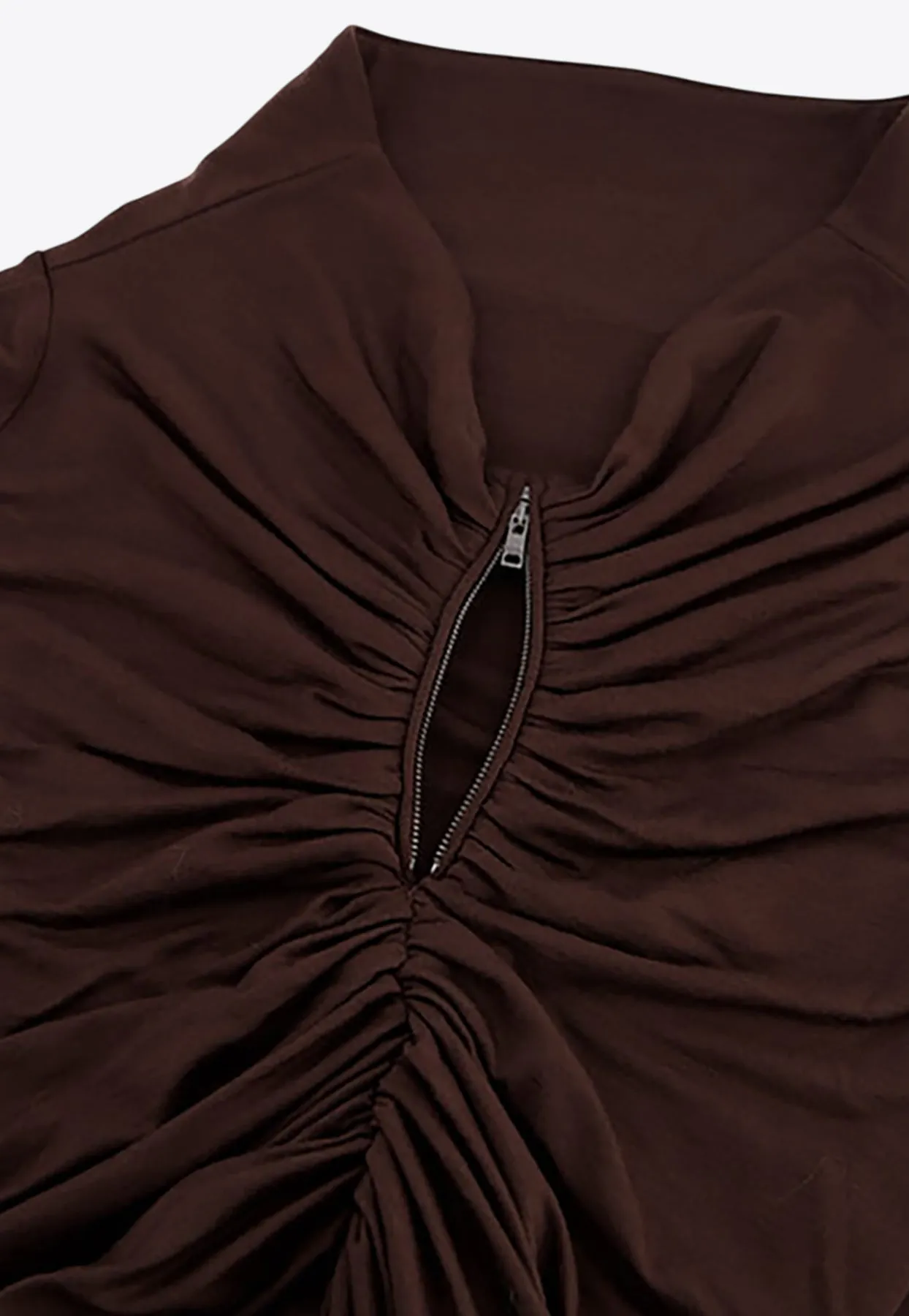 Long-Sleeved Ruched Top