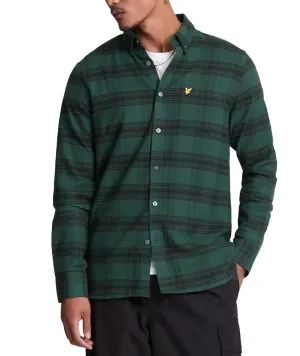 Lyle & Scott Tonal Check Flannel Shirt Argyle Teal/Jet Black