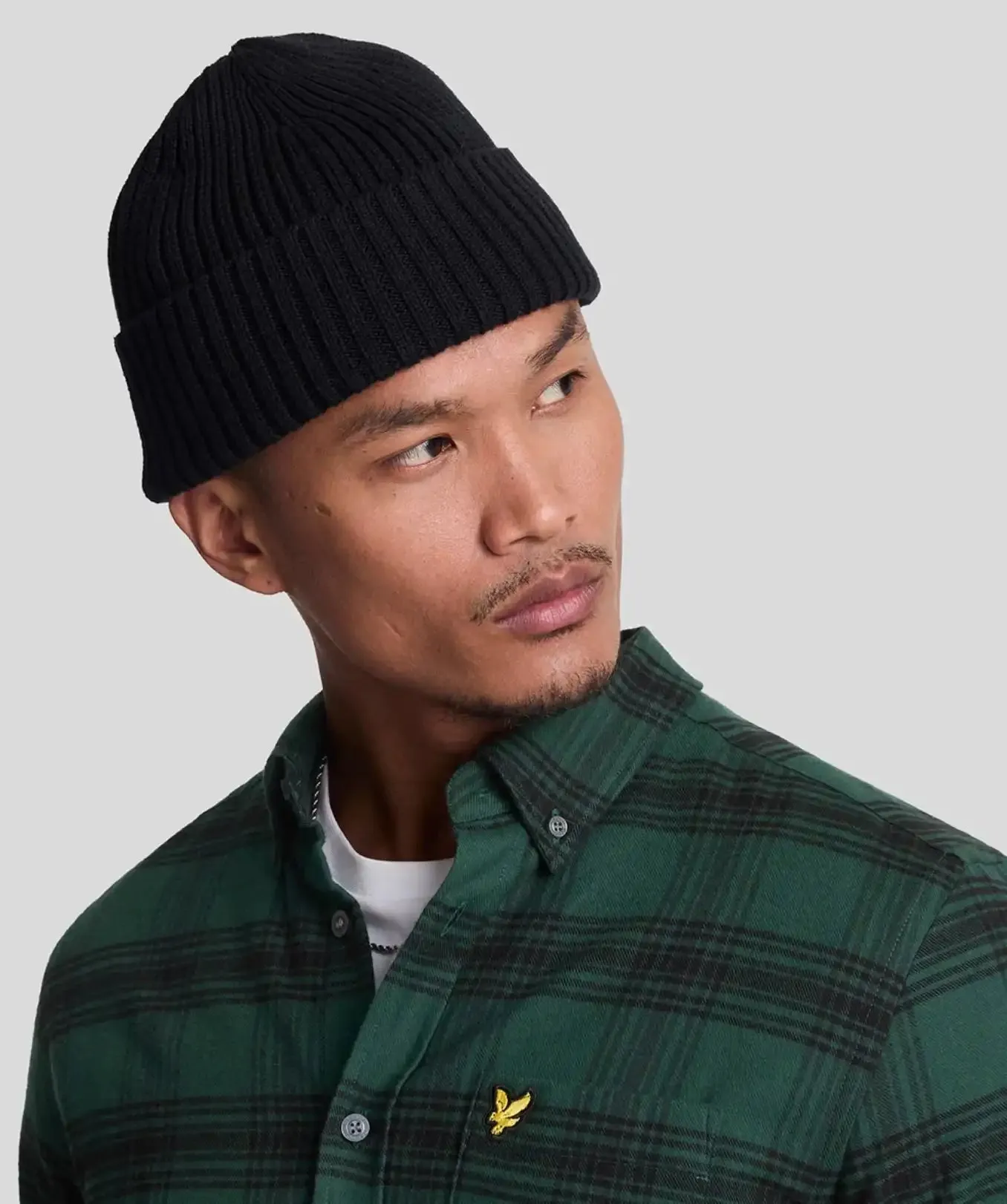 Lyle & Scott Tonal Check Flannel Shirt Argyle Teal/Jet Black