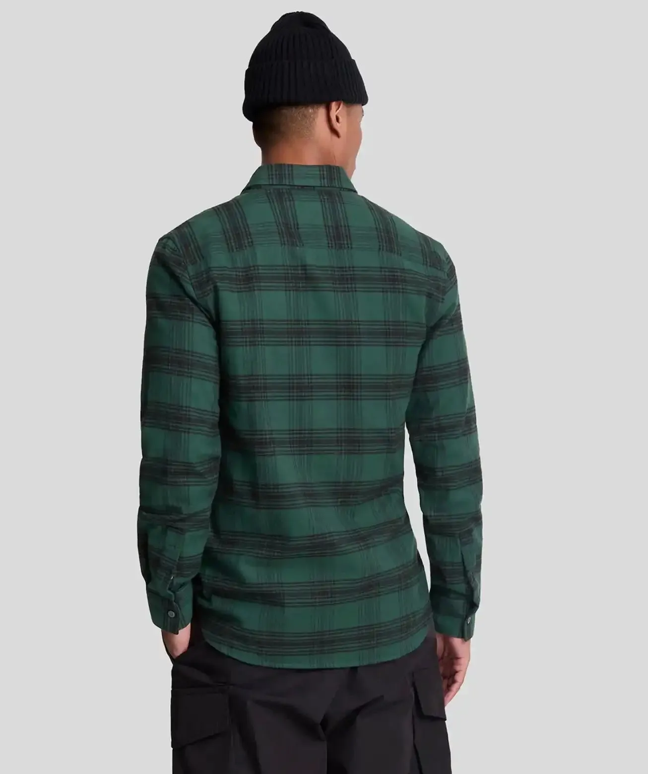 Lyle & Scott Tonal Check Flannel Shirt Argyle Teal/Jet Black