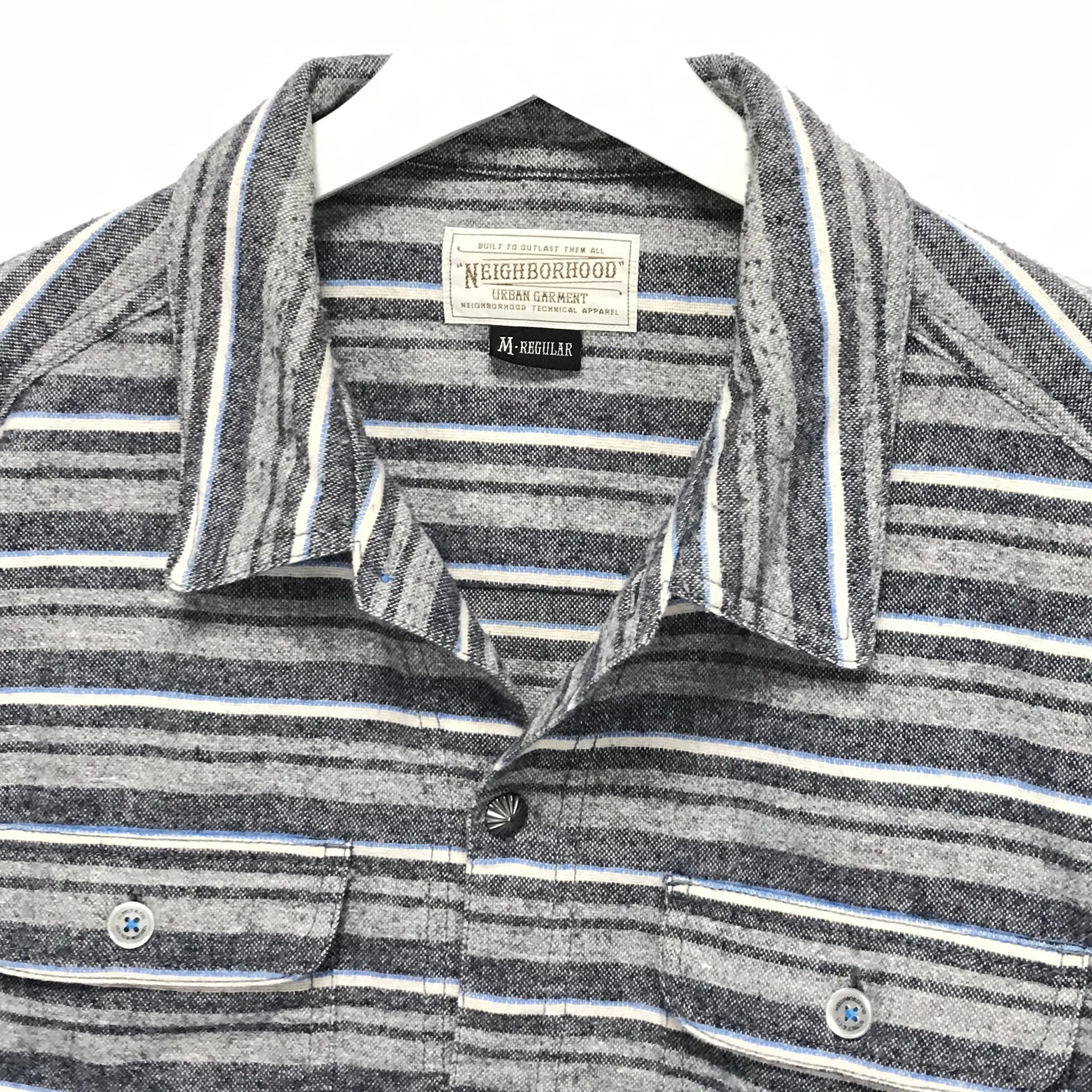 [M] Neighborhood 13SS McKay Blanket Shirt Blue Stripe