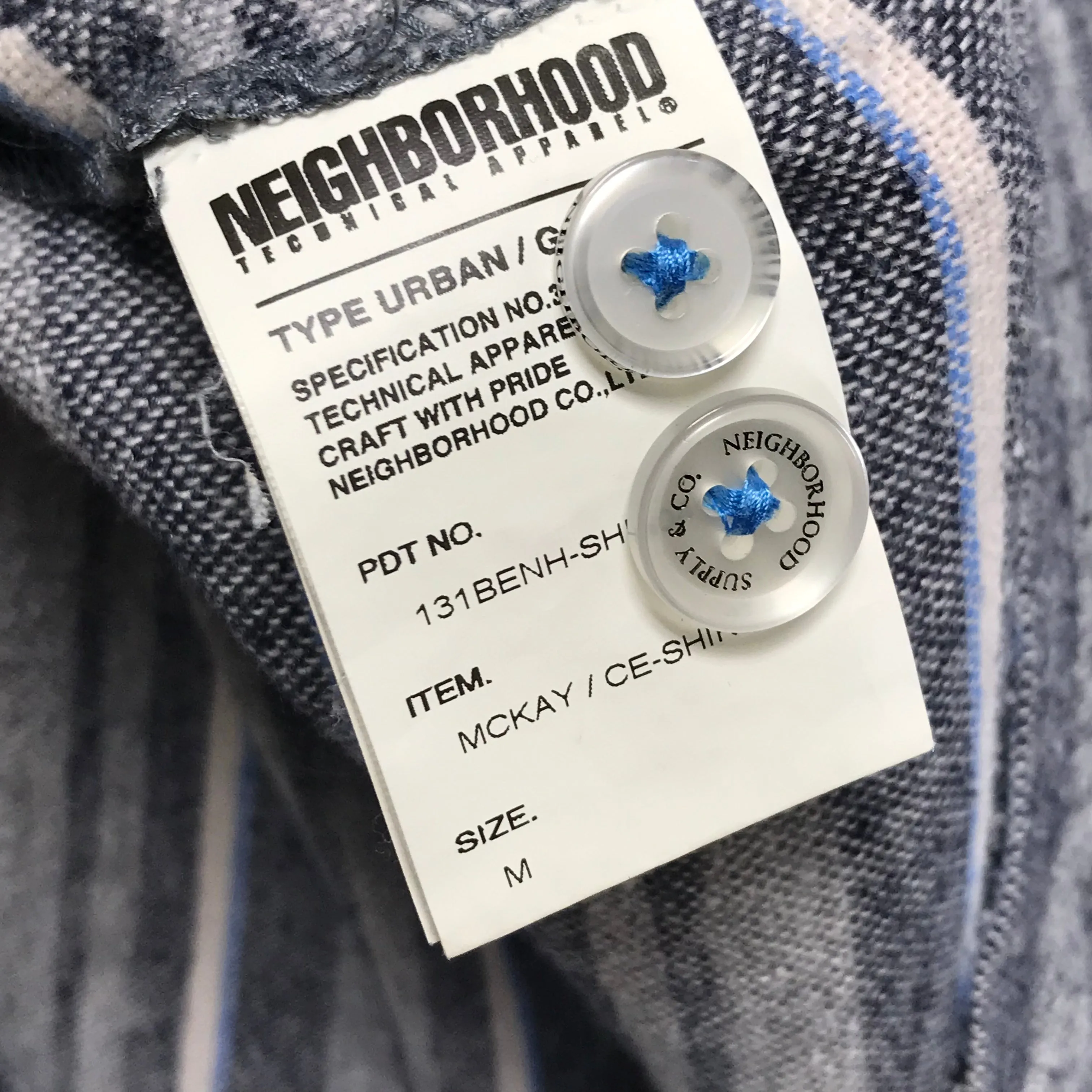 [M] Neighborhood 13SS McKay Blanket Shirt Blue Stripe