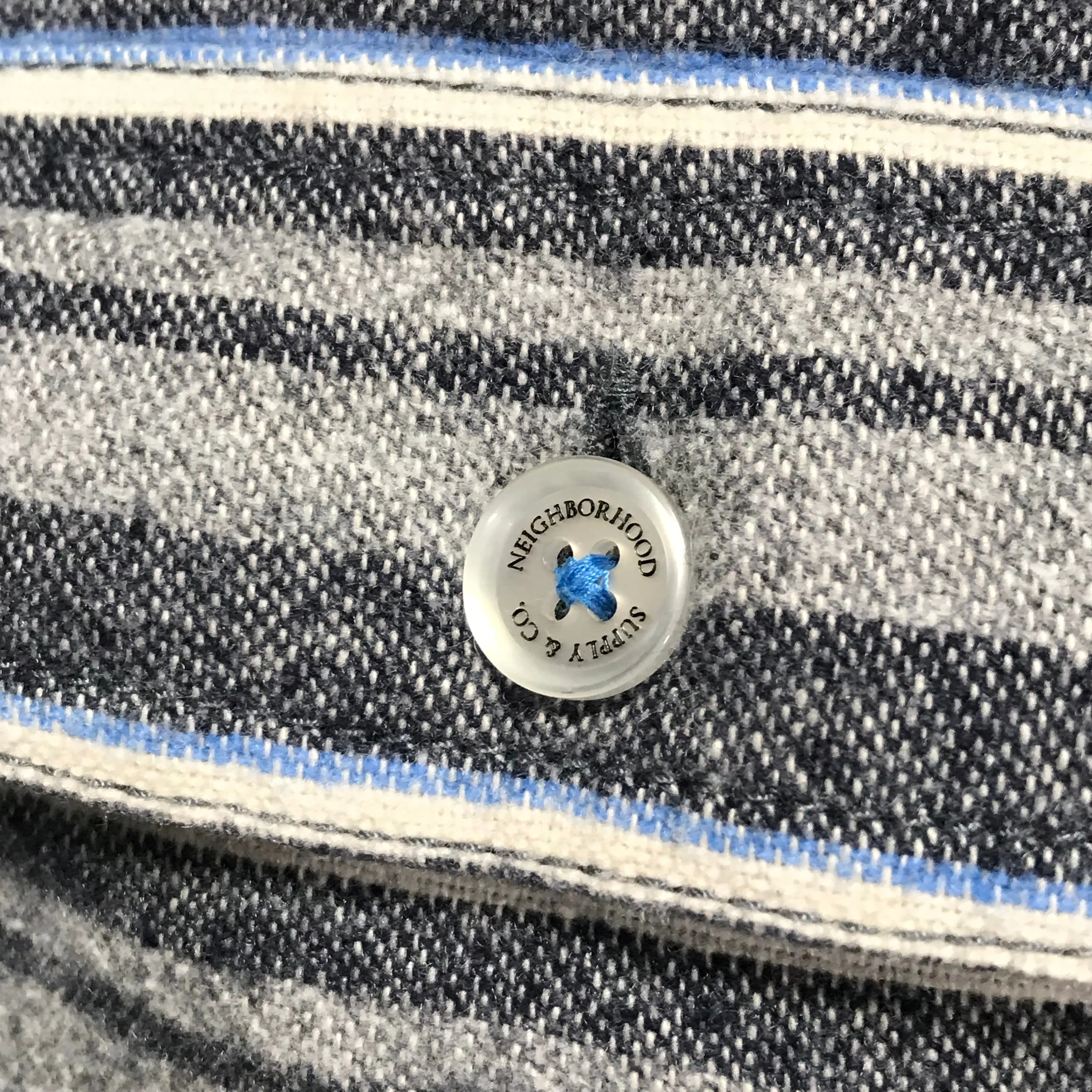 [M] Neighborhood 13SS McKay Blanket Shirt Blue Stripe