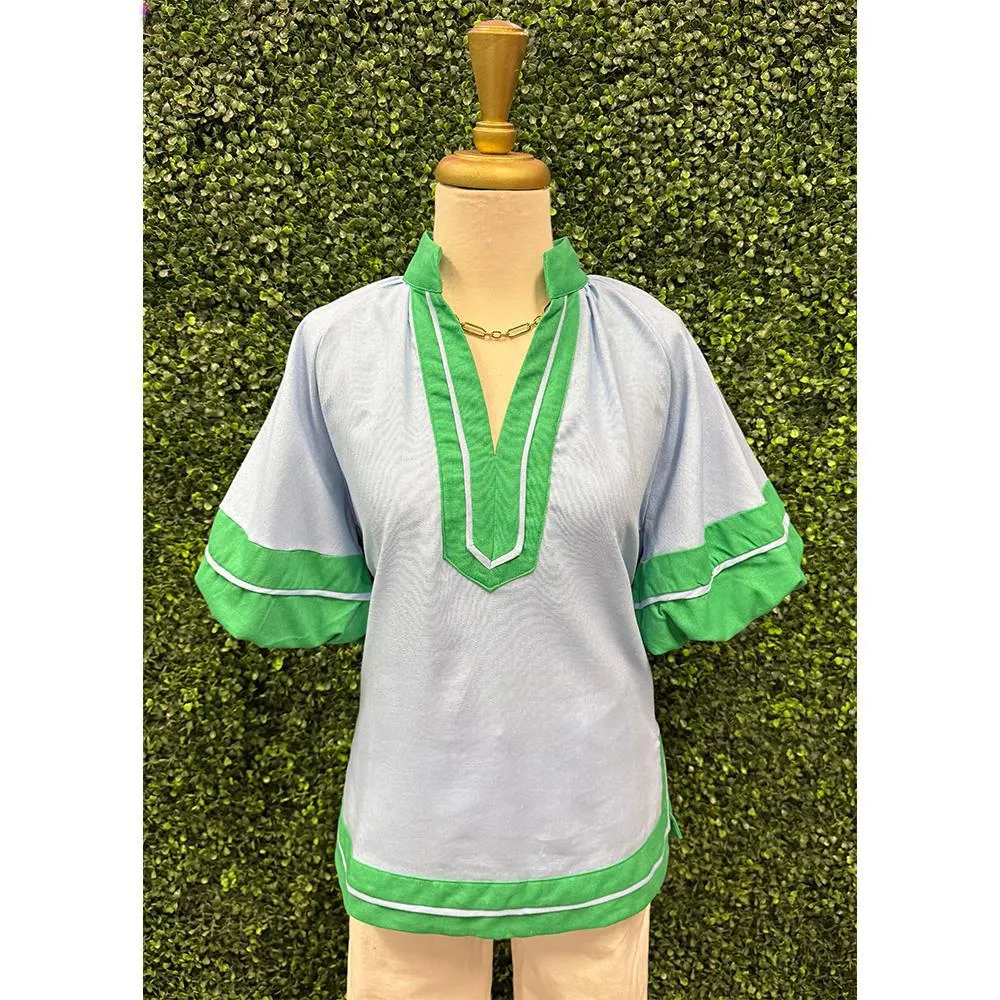 Mabel Sky Blue Puff Sleeve Blouse