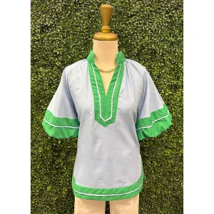 Mabel Sky Blue Puff Sleeve Blouse