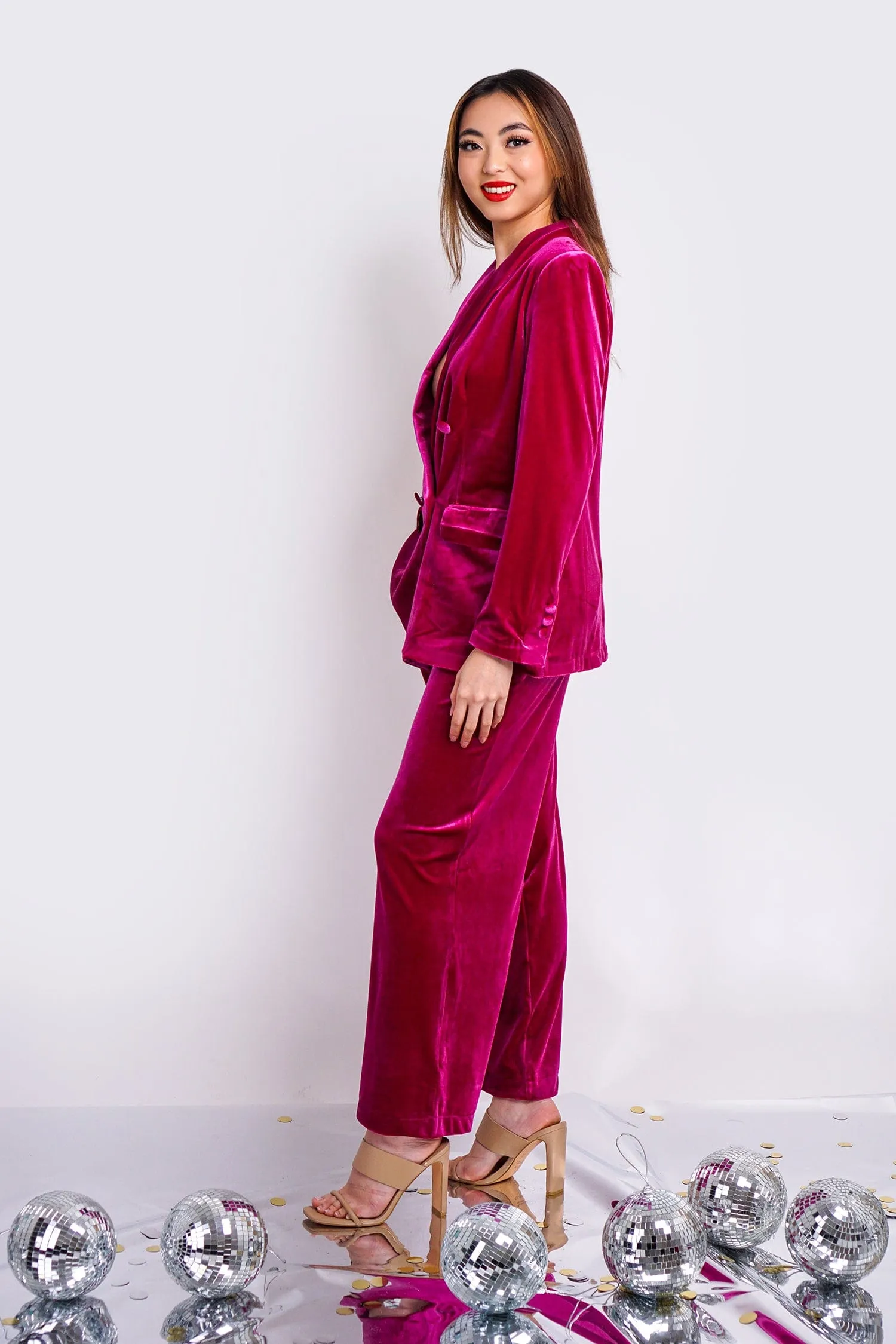 Magenta Velvet Pants