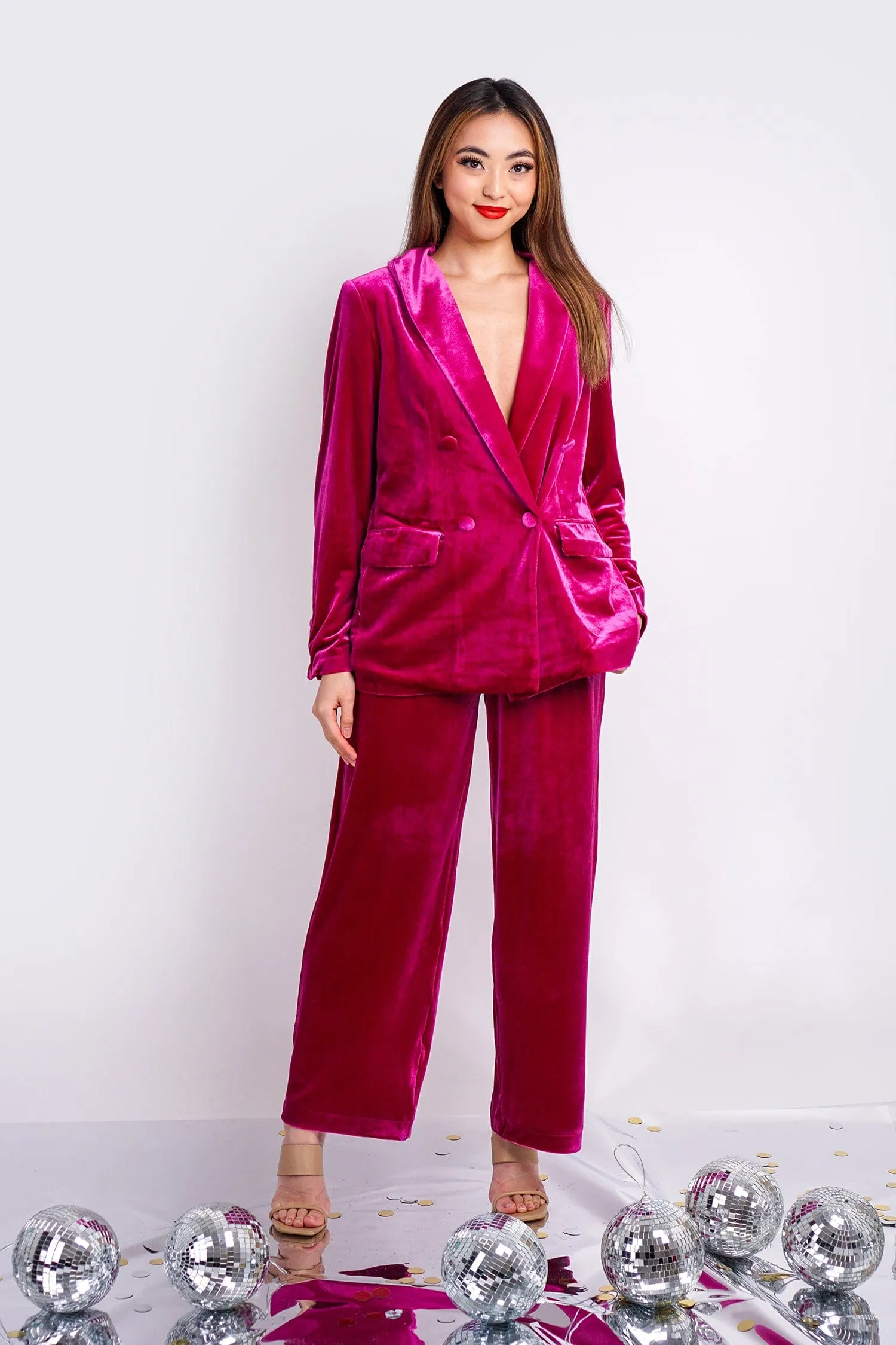 Magenta Velvet Pants